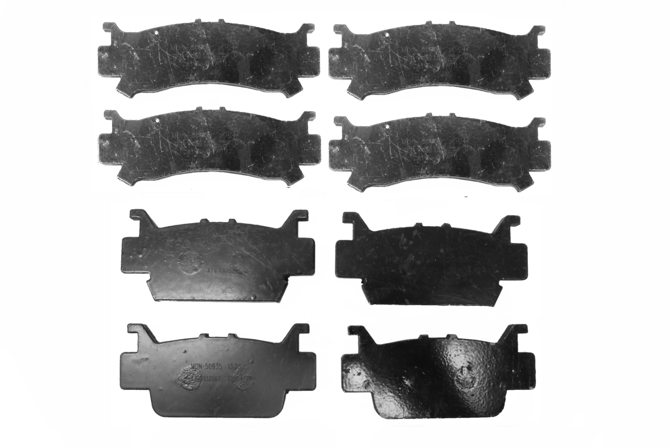 Monster Performance Full Brake Pad Set for Honda Talon 1000 & Pioneer 1000, Front & Rear, Quiet Braking, Low-Dust, All-Weather, Quality Tested 2