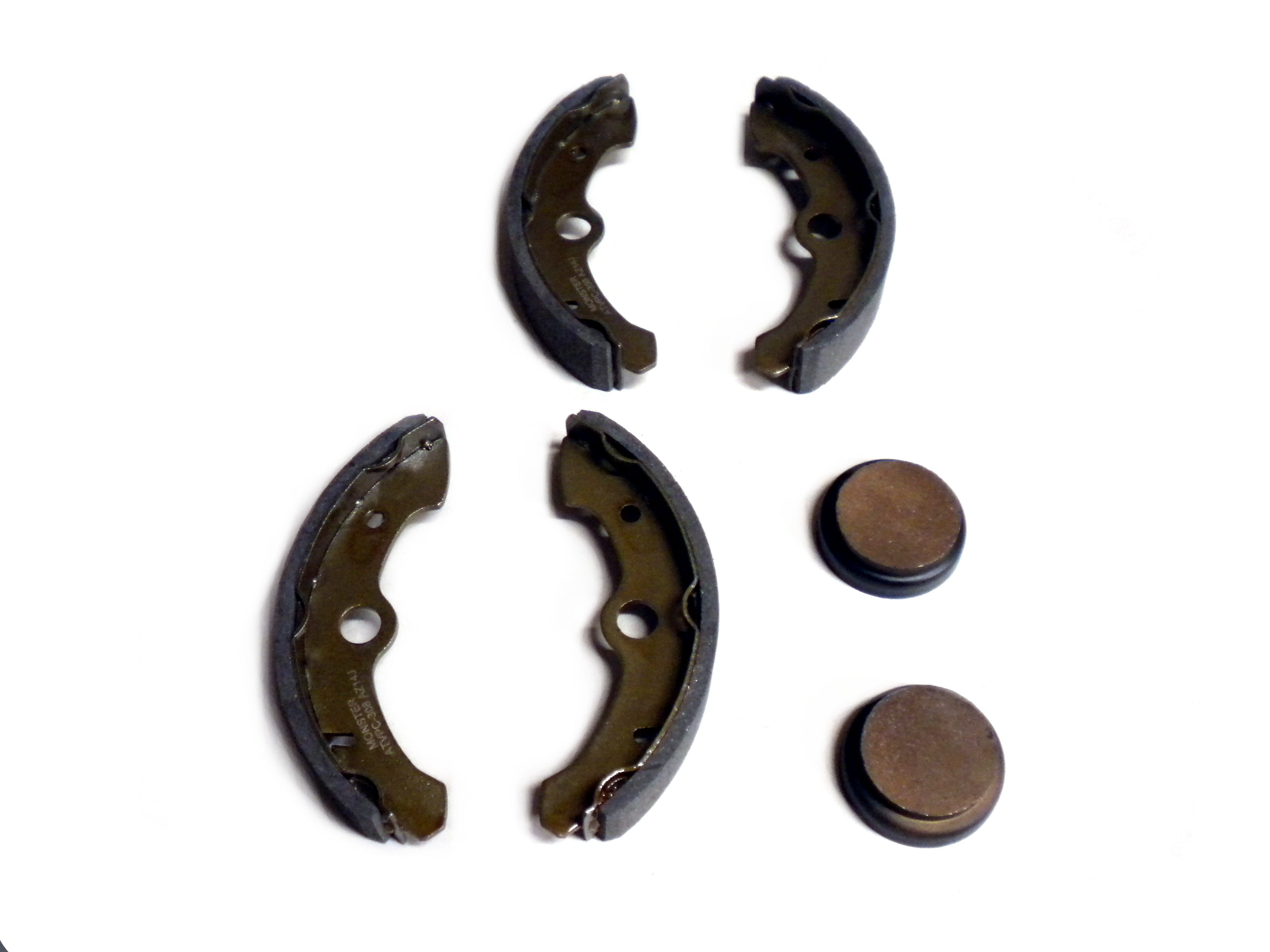 Monster Performance Full Brake Pad Set with Shoes for Yamaha Big Bear 350 4x4 1989-1995, Front & Rear, Quiet Braking, Low-Dust, All-Weather, Quality Tested 1