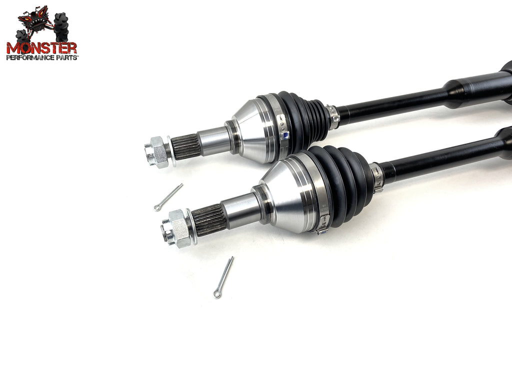 Monster XP Series Front CV Axles for Can-Am 705401387, 705401878, Left & Right, Telescoping, Built Tough, 4340 Chromoly Steel, Direct Fit, Factory Length with 4" of Travel 4