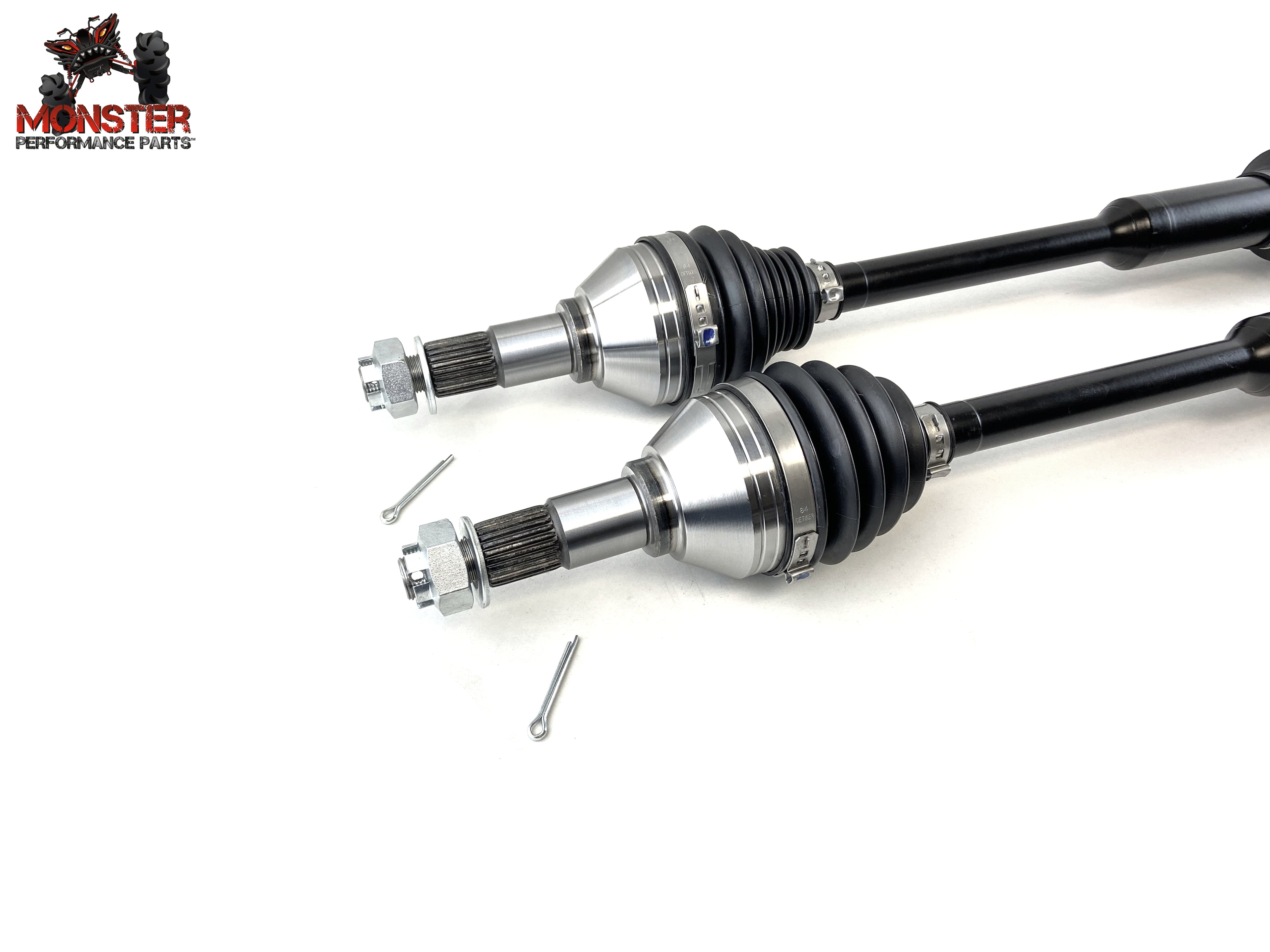 Monster XP Series Front CV Axles for Can-Am 705401387, 705401878, Left & Right, Telescoping, Built Tough, 4340 Chromoly Steel, Direct Fit, Factory Length with 4" of Travel 4
