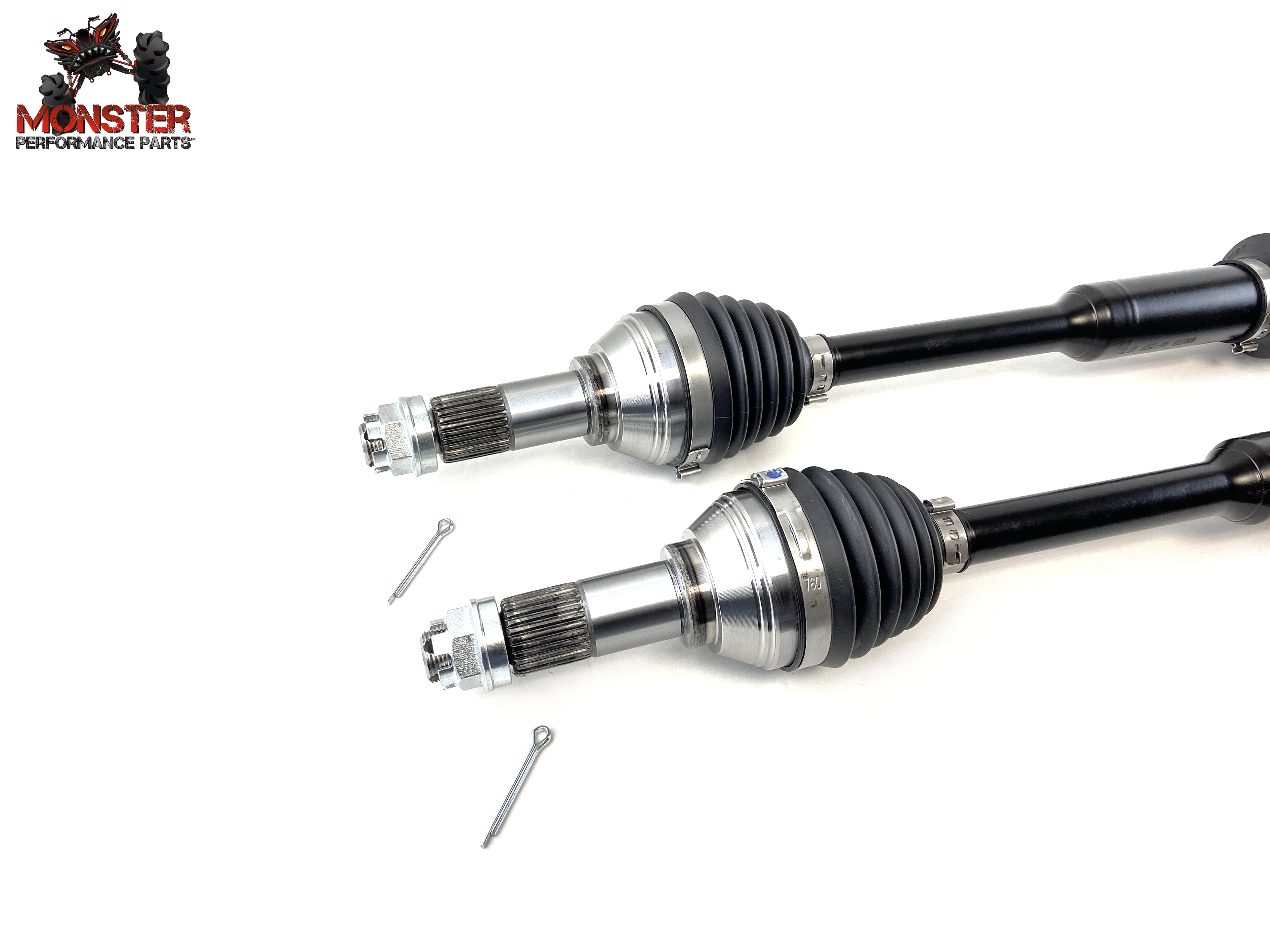 Monster XP Series Front CV Axles for Can-Am 705401936, 705401937, Left & Right, Telescoping, Built Tough, 4340 Chromoly Steel, Direct Fit, Factory Length with 4" of Travel 4