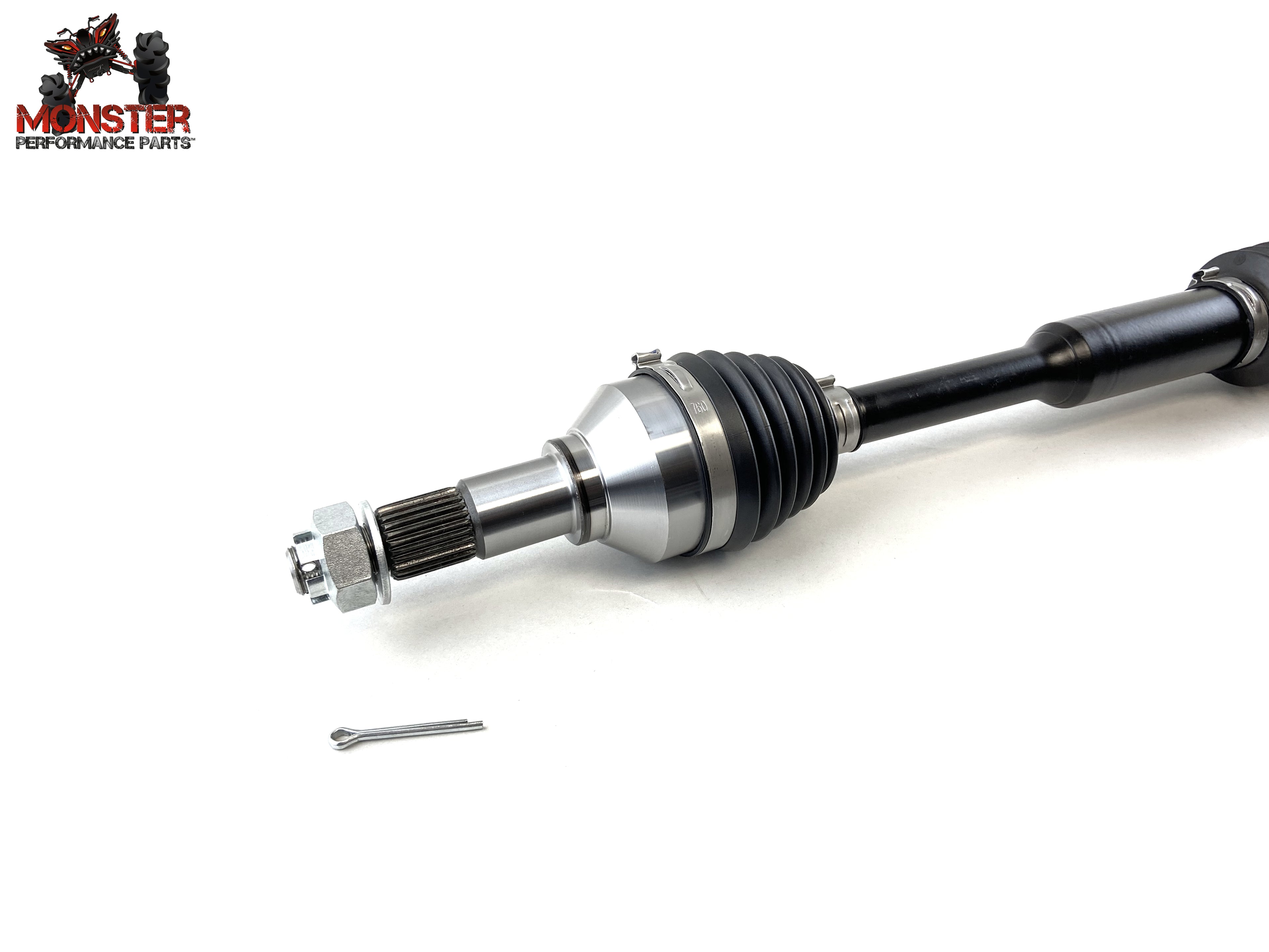 Monster XP Series Front Right CV Axle & Brg for Can-Am 705400952, Telescoping, Built Tough, 4340 Chromoly Steel, Direct Fit, Factory Length with 4" of Travel 4