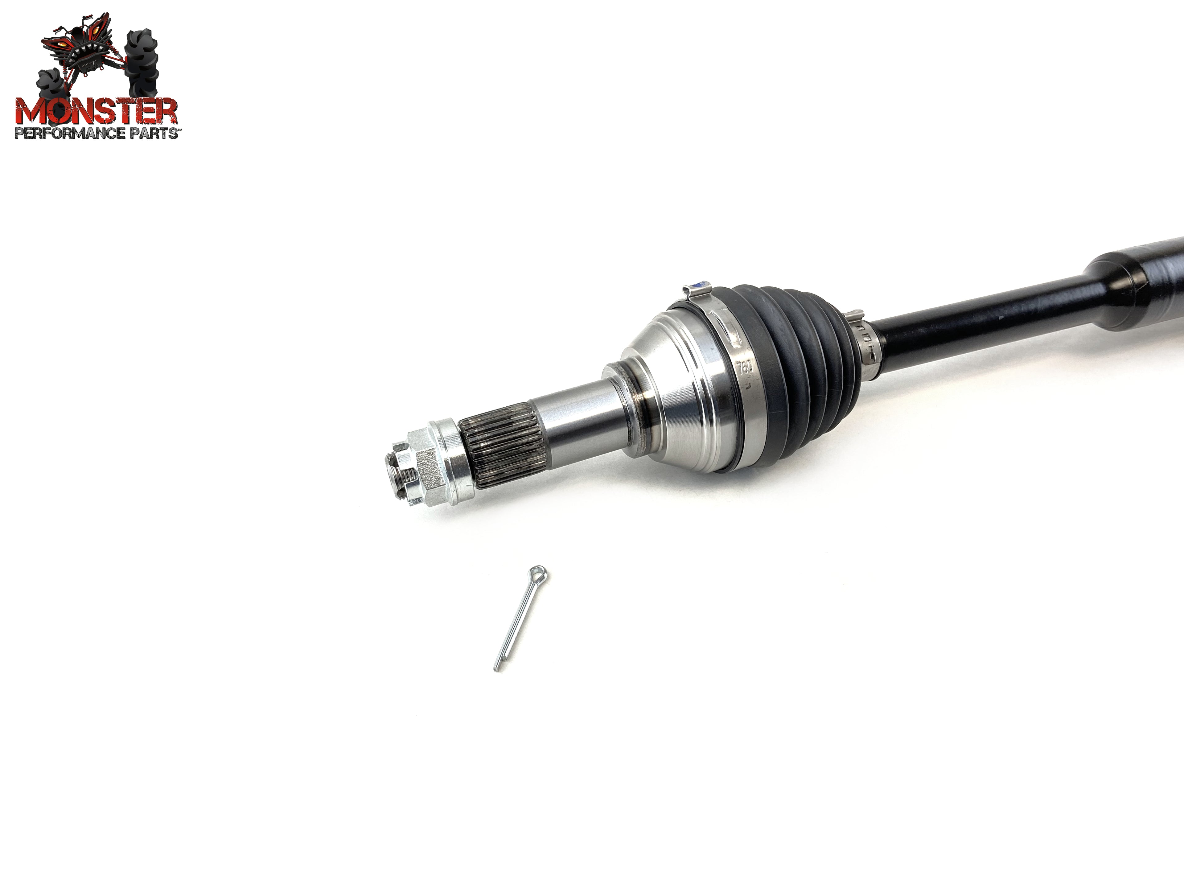 Monster XP Series Front Right CV Axle & Brg for Can-Am 705401801, Telescoping, Built Tough, 4340 Chromoly Steel, Direct Fit, Factory Length with 4" of Travel 4