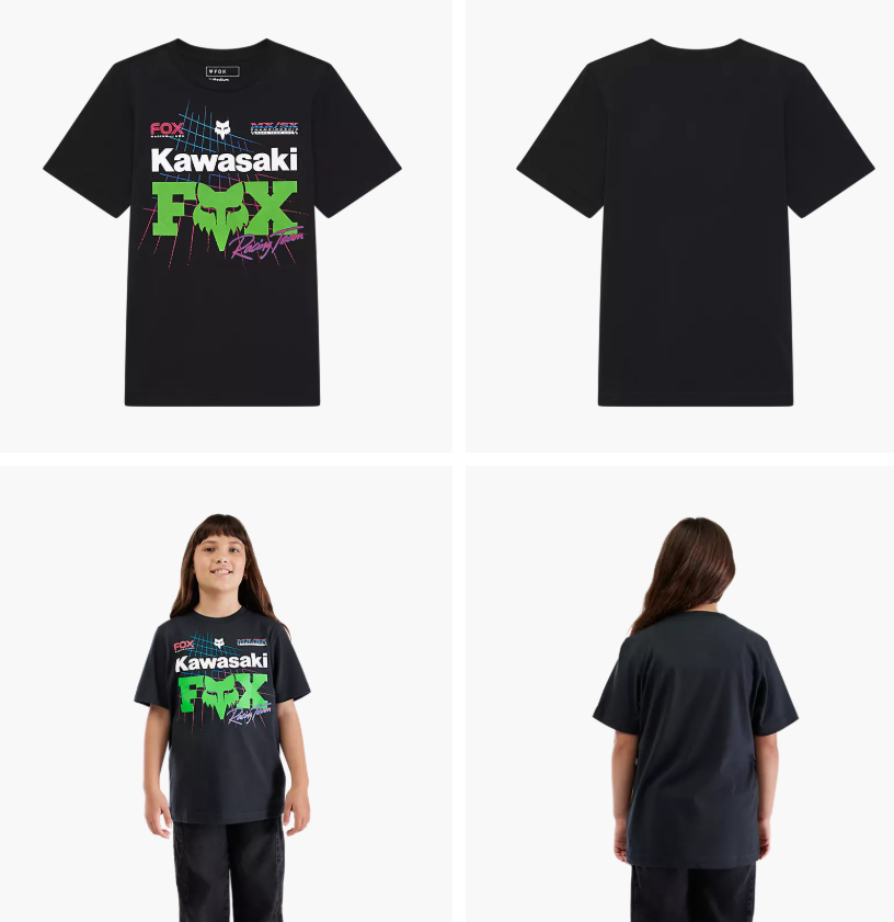 Fox Racing YOUTH FOX X KAWI SS TEE [BLK]