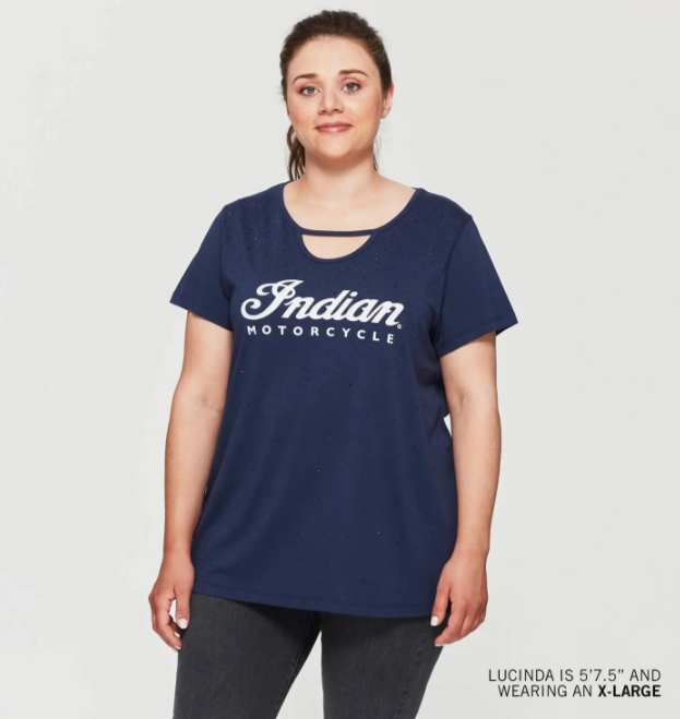 Indian Motorcycle Women's Black All Over Stone T-Shirt