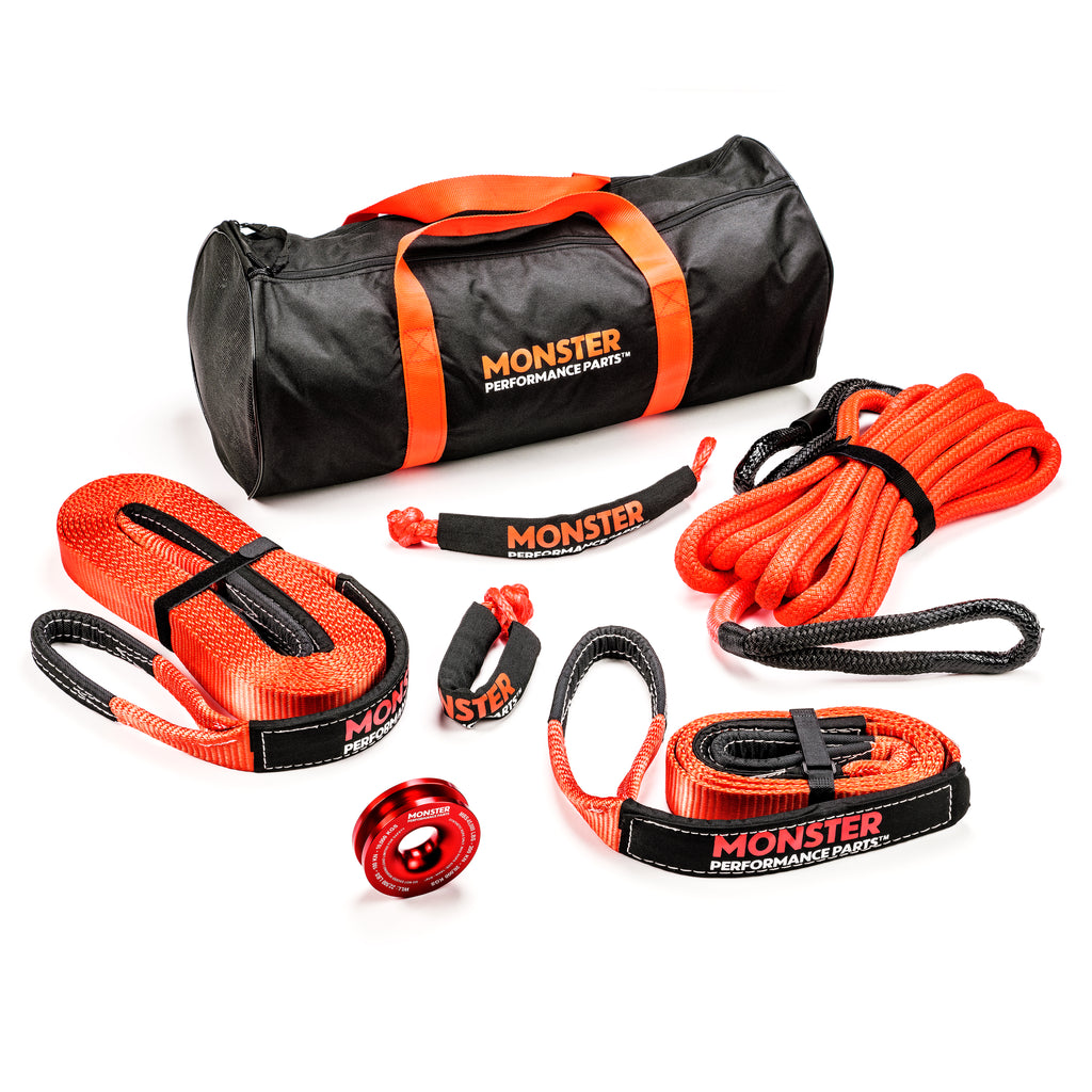 Monster Off-Road Recovery Kit for ATV UTV, Rope Straps Shackles Snatch Ring 1