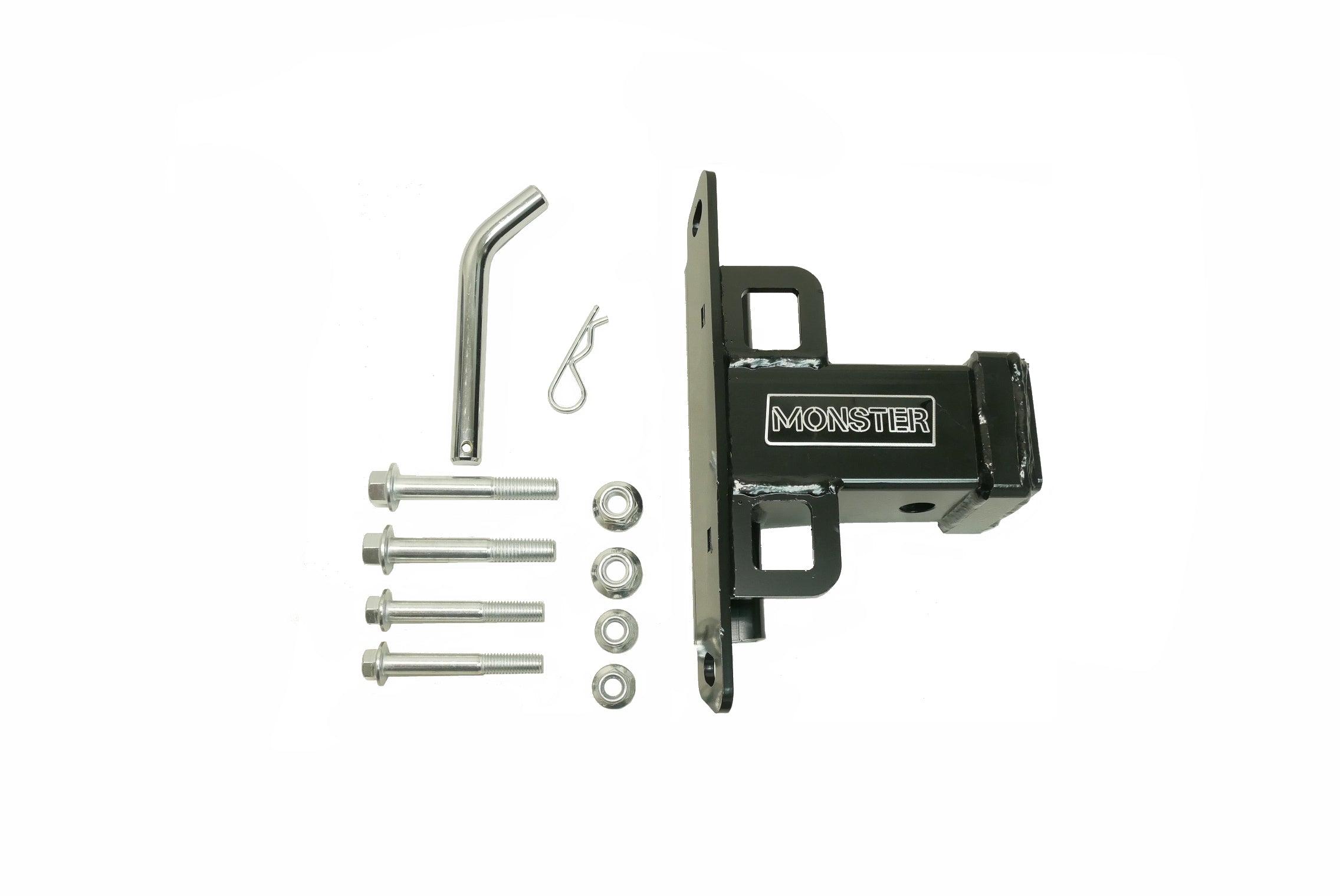 Monster 2" Rear Hitch Receiver for Kawasaki Teryx KRX 1000, Black, Steel 1