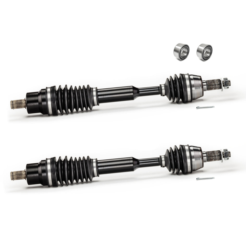 Monster XP Series Front CV Axles & Brgs for Polaris 1332440, Left & Right, RZR 570 800, Telescoping, Built Tough, 4340 Chromoly Steel, Direct Fit, Factory Length with 4" of Travel 1