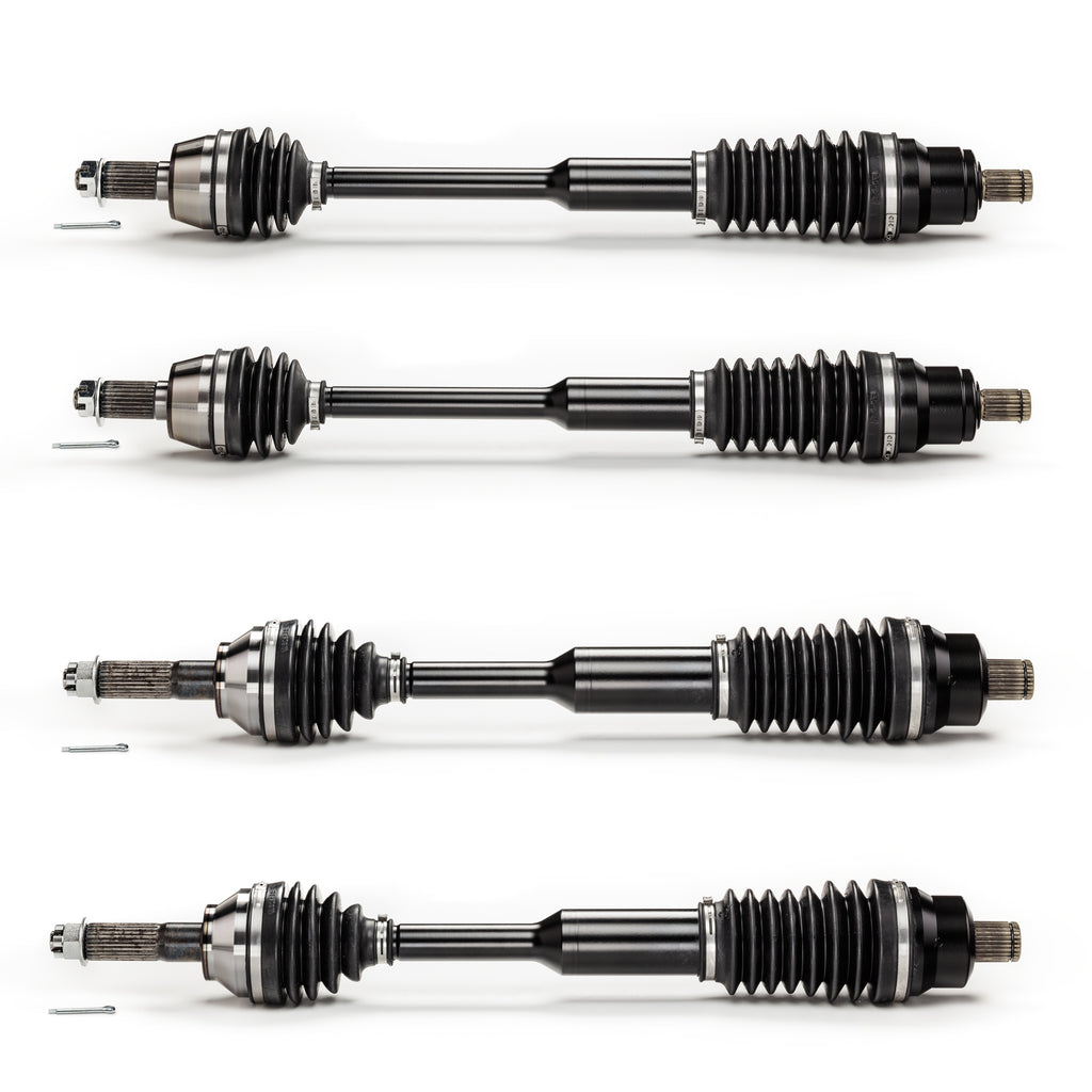 Monster XP Series Full CV Axle Set for Polaris 1332856, 1332814, Front & Rear, Ranger 500 700 800, Telescoping, Built Tough, 4340 Chromoly Steel, Direct Fit, Factory Length with 4" of Travel