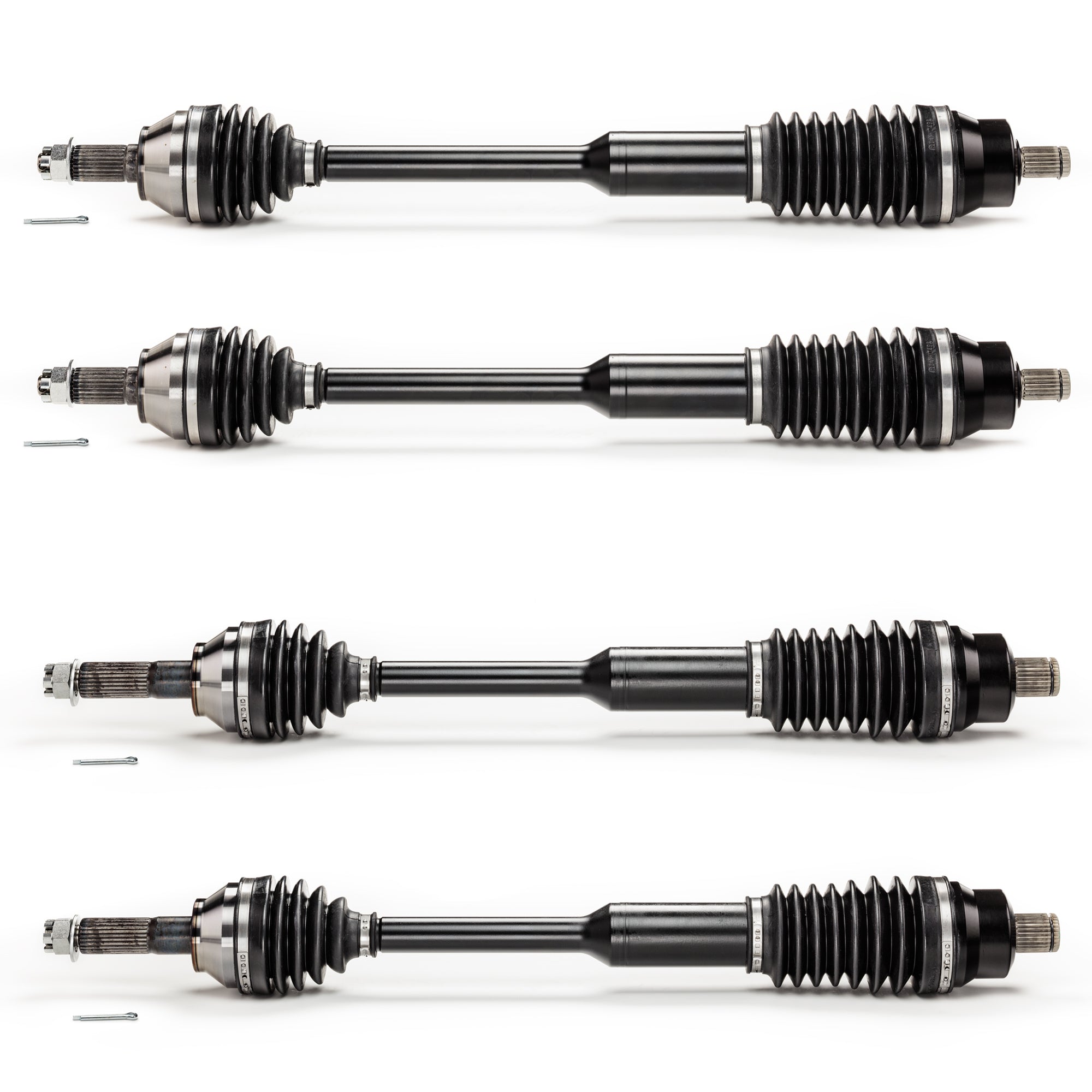 Monster XP Series Full CV Axle Set for Polaris 1332825, 1332960, Front & Rear, Telescoping, Built Tough, 4340 Chromoly Steel, Direct Fit, Factory Length with 4" of Travel