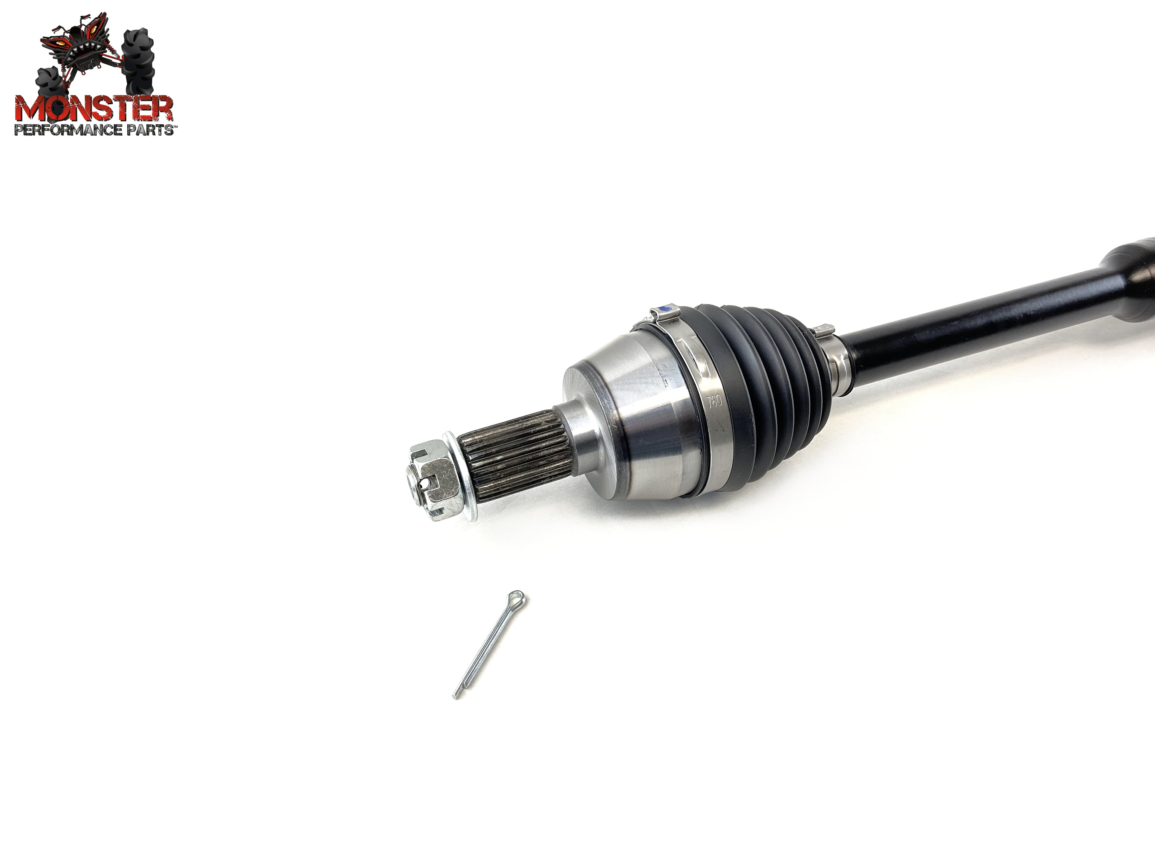 Monster XP Series Front CV Axle & Brg for Polaris 1332858, Left or Right, Ranger Diesel 900, Diesel Crew, Telescoping, Built Tough, 4340 Chromoly Steel, Direct Fit, Factory Length with 4" of Travel 4