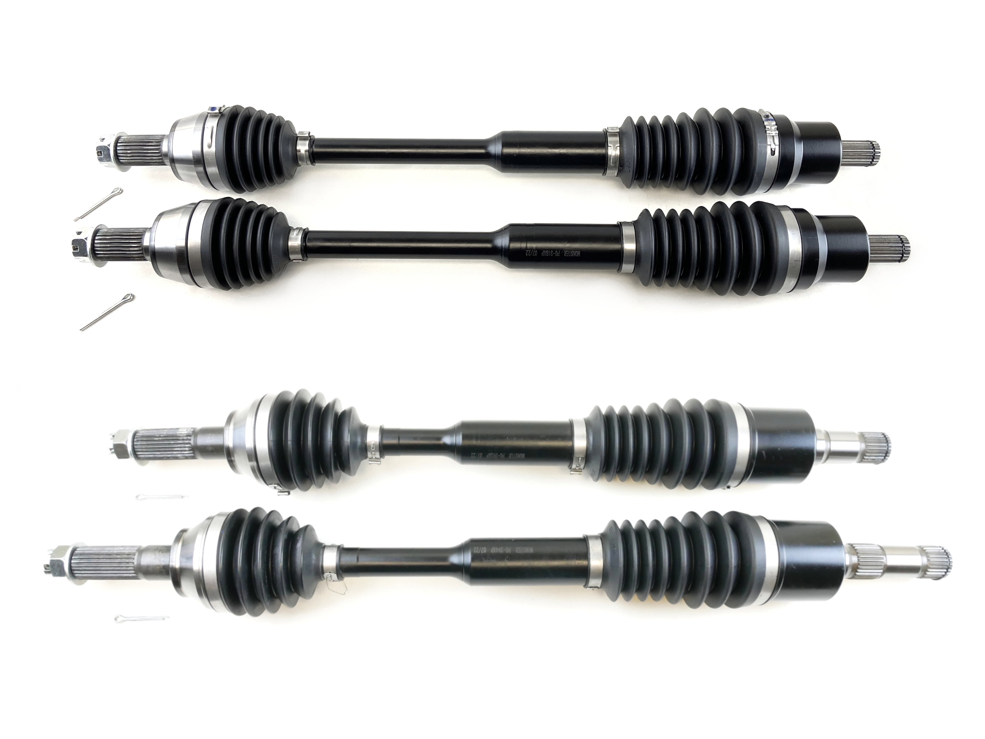 Monster XP Series Full CV Axle Set for Polaris 1332858, 1332894, 1332895, Telescoping, Built Tough, 4340 Chromoly Steel, Direct Fit, Factory Length with 4" of Travel