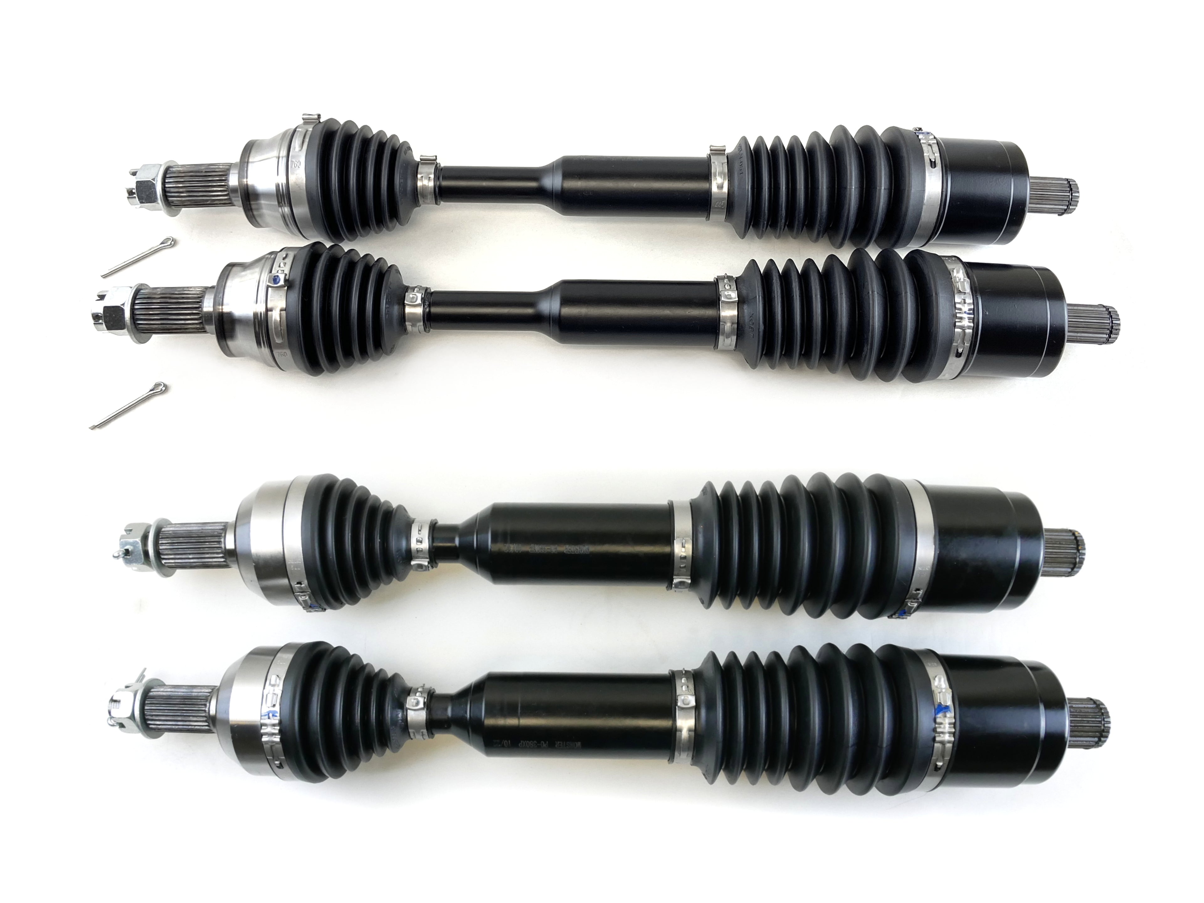 Monster XP Series Full CV Axle Set for Polaris 1333948, 1333949, Front & Rear, Telescoping, Built Tough, 4340 Chromoly Steel, Direct Fit, Factory Length with 4" of Travel 1