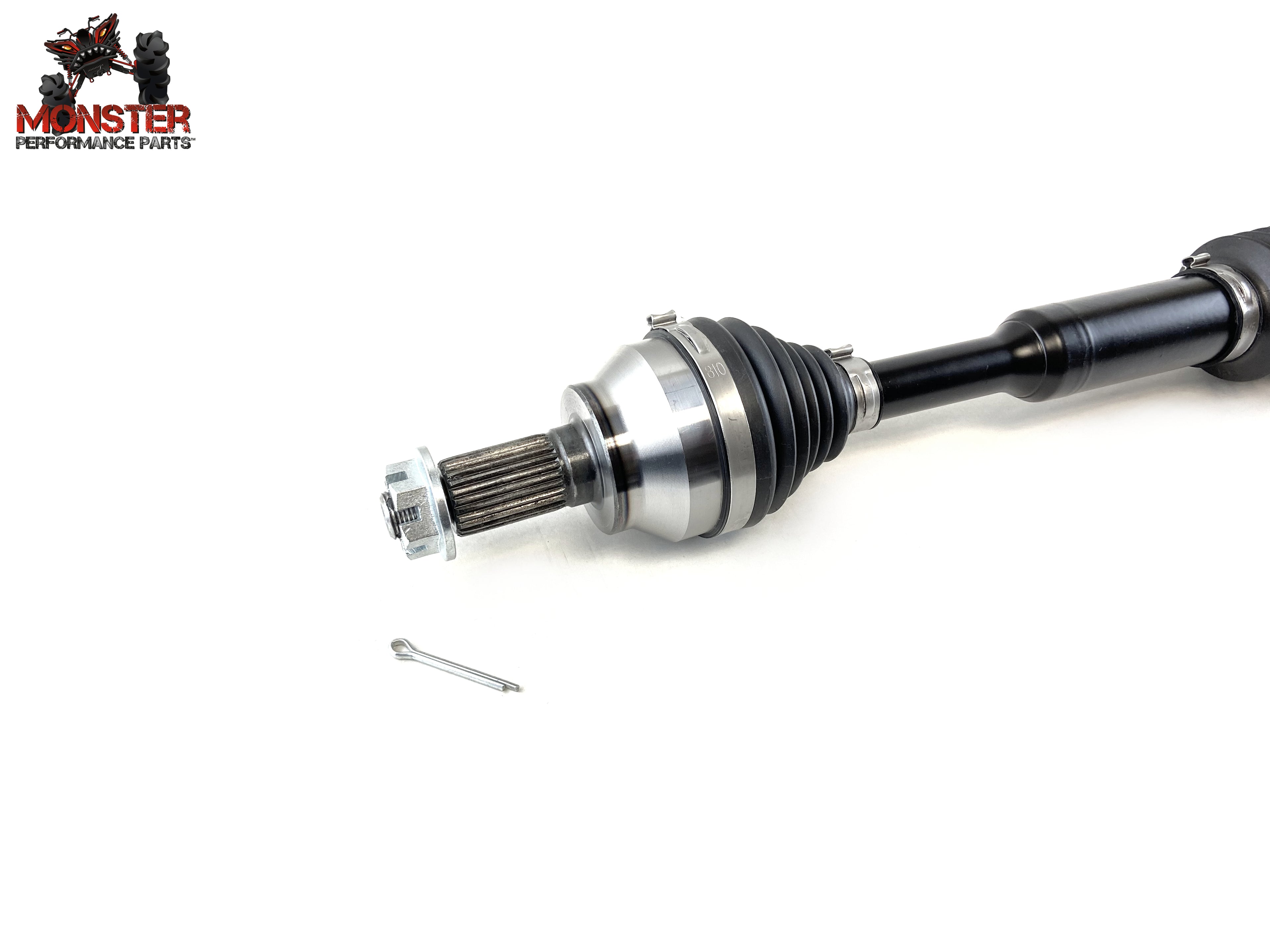 Monster XP Series Front CV Axle & Brg for Polaris 1333431, Sportsman & Scrambler 850 1000 48", Telescoping, Built Tough, 4340 Chromoly Steel, Direct Fit, Factory Length with 4" of Travel 3