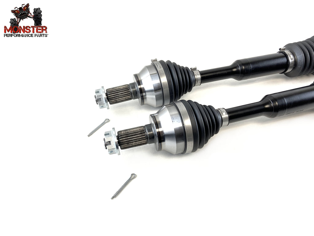 Monster XP Series Front CV Axles for Polaris 1333802, Left & Right, Sportsman & Scrambler 850 1000 48", Telescoping, Built Tough, 4340 Chromoly Steel, Direct Fit, Factory Length with 4" of Travel 3