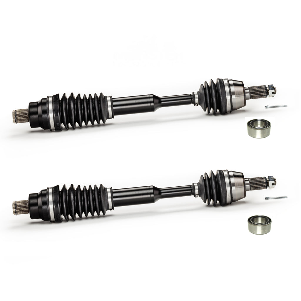 Monster XP Series Rear CV Axles & Brgs for Polaris 1332873, Left & Right, Sportsman & Scrambler 550 850 1000, Telescoping, Built Tough, 4340 Chromoly Steel, Factory Length with 4" of Travel 1