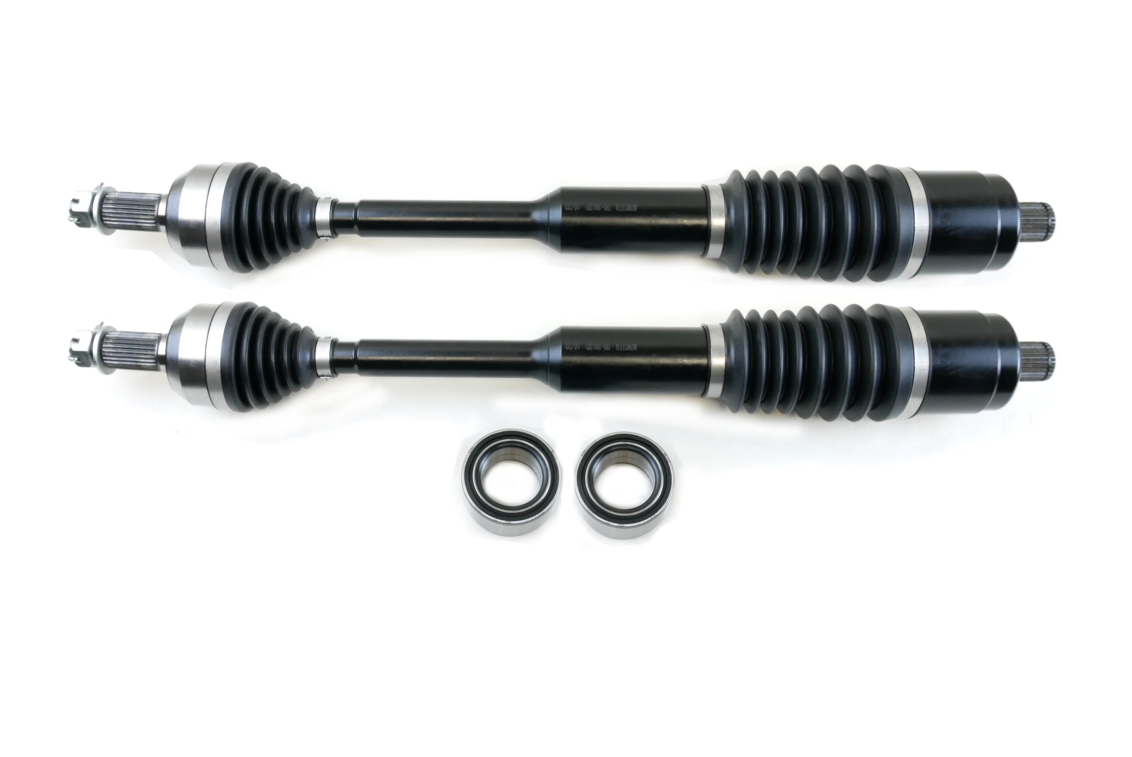 Monster XP Series Rear CV Axles & Brgs for Polaris 1333947, Left & Right, RZR S 900 1000, RZR 4 900, General 1000 1000-4, Telescoping, Built Tough, 4340 Chromoly, Factory Length with 4" of Travel