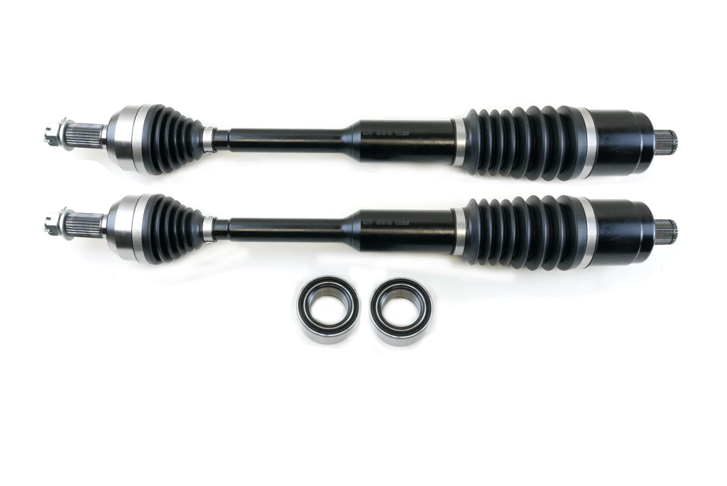 Monster XP Series Rear CV Axles & Brgs for Polaris 1333947, Left & Right, RZR S 900 1000, RZR 4 900, General 1000 1000-4, Telescoping, Built Tough, 4340 Chromoly, Factory Length with 4" of Travel 1