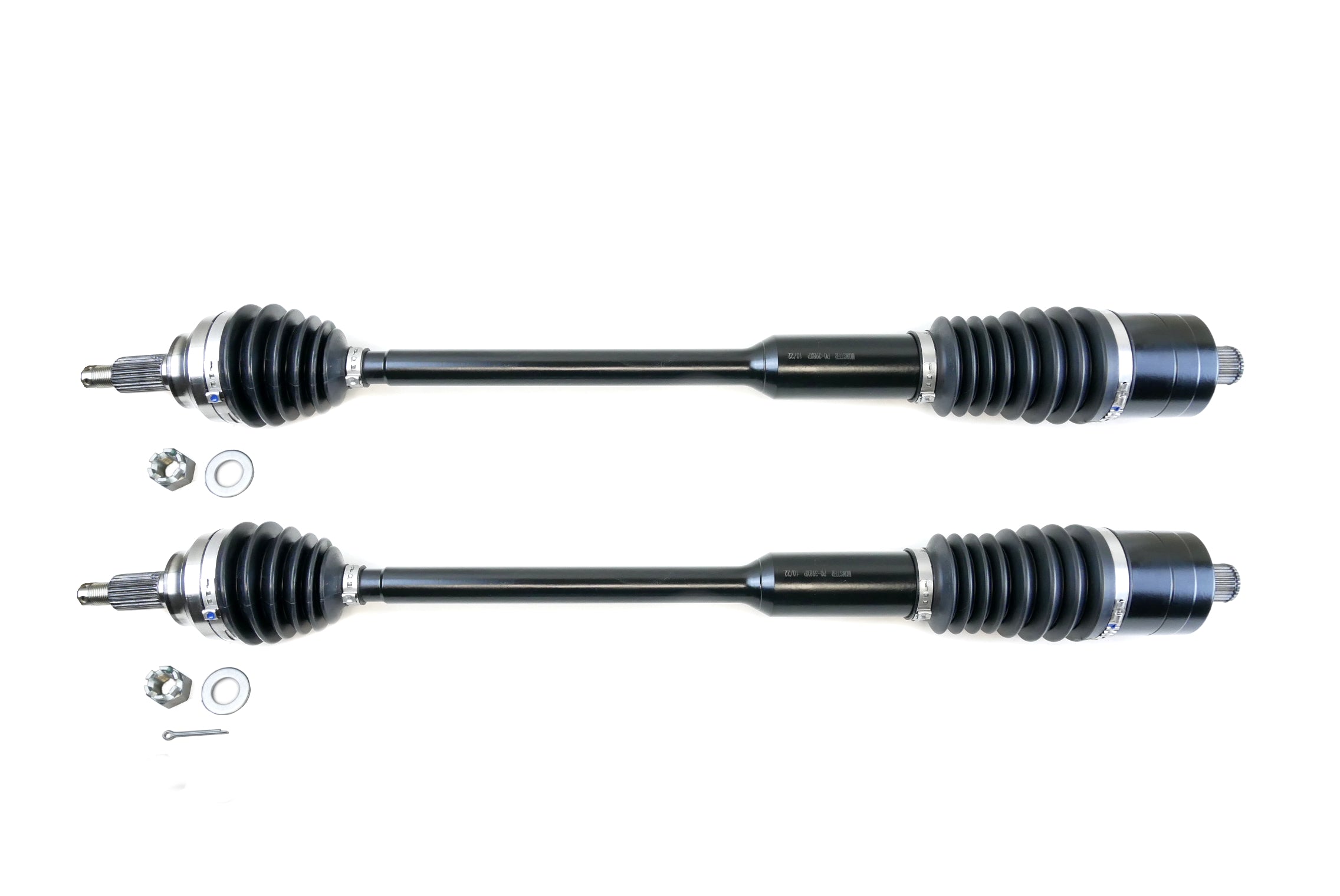Monster XP Series Rear CV Axles for Polaris 1334060, Left & Right, RZR XP XP4 Turbo S, Telescoping, Built Tough, 4340 Chromoly Steel, Direct Fit, Factory Length with 4" of Travel 1