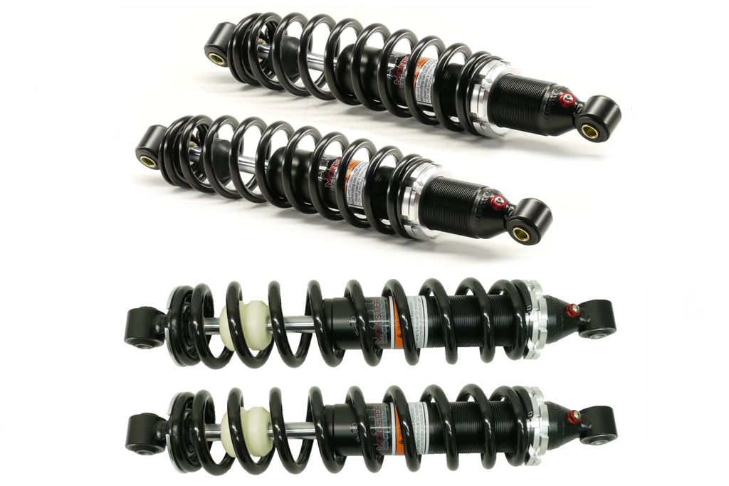 Monster Performance Full Shock Set for Yamaha Grizzly 660 2002-2008, Front & Rear, Monotube, Linear Rate, Responsive Handling, Quality Tested, Gas-charged, Anti-foam, Anti-shear, Adjustable 1