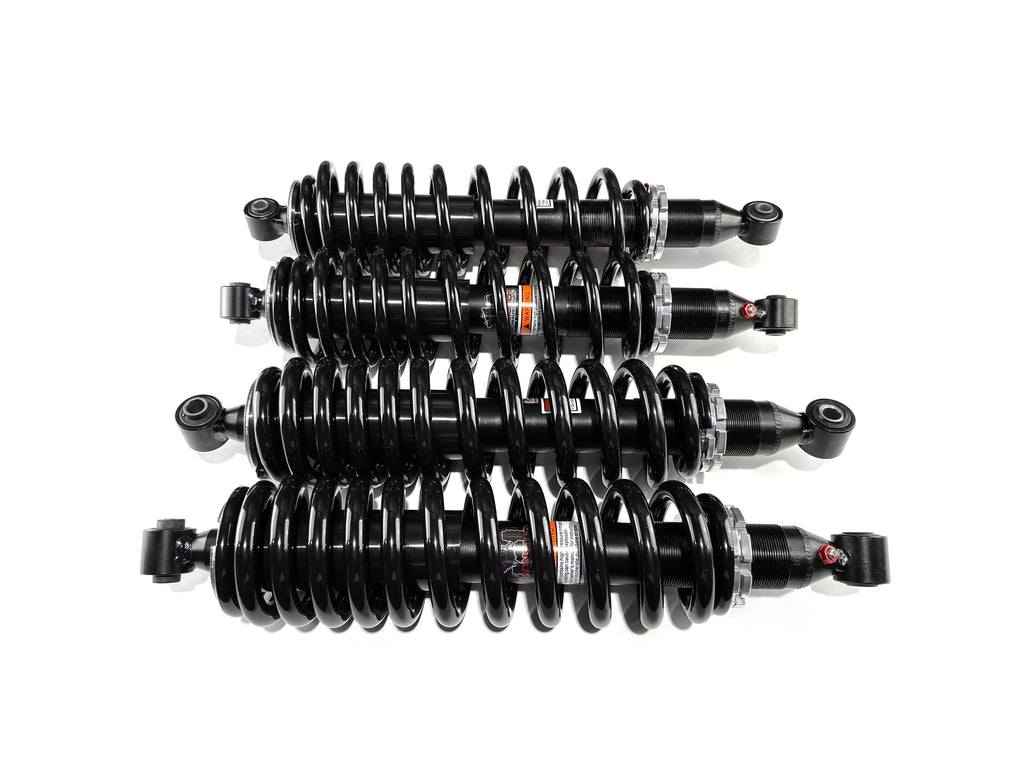 Monster Performance Full Shock Set for Yamaha 2PG-F3390-00-00, 2PG-F2200-00-00, Front & Rear, Viking VI, Dual-Rate, Monotube, Quality Tested, Gas-charged, Anti-foam, Anti-shear, Adjustable