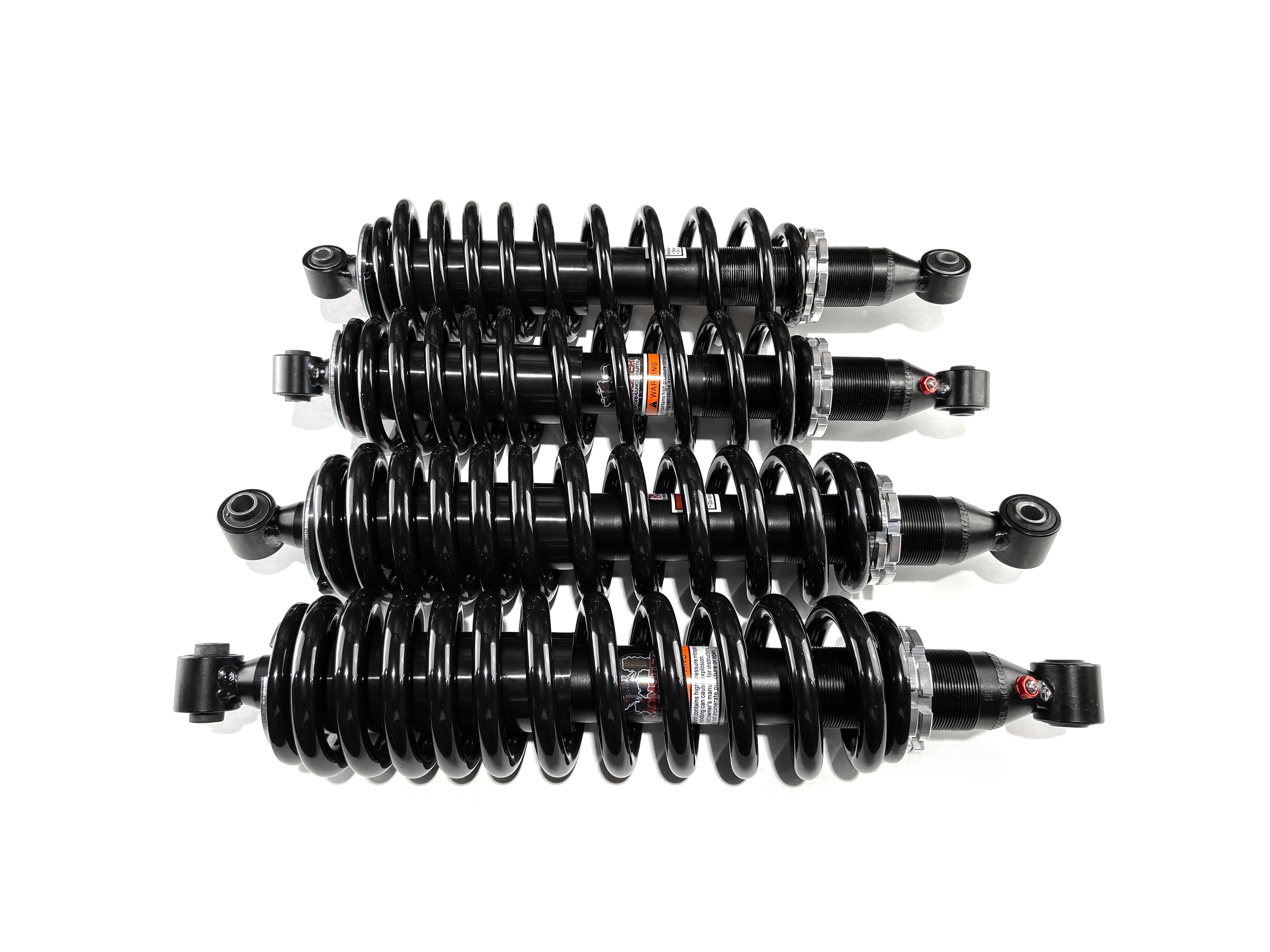 Monster Performance Full Shock Set for Yamaha 2PG-F3390-00-00, 2PG-F2200-00-00, Front & Rear, Viking VI, Dual-Rate, Monotube, Quality Tested, Gas-charged, Anti-foam, Anti-shear, Adjustable 1