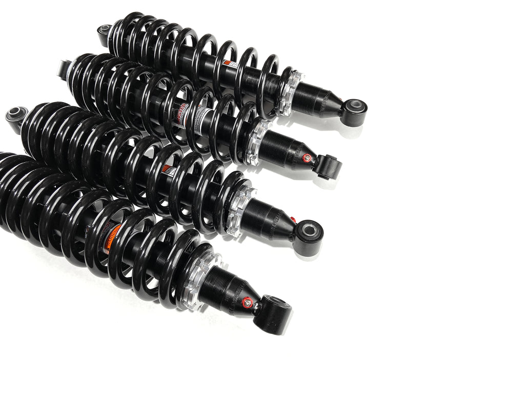 Monster Performance Full Shock Set for Yamaha 2PG-F3390-00-00, 2PG-F2200-00-00, Front & Rear, Viking VI, Dual-Rate, Monotube, Quality Tested, Gas-charged, Anti-foam, Anti-shear, Adjustable 2
