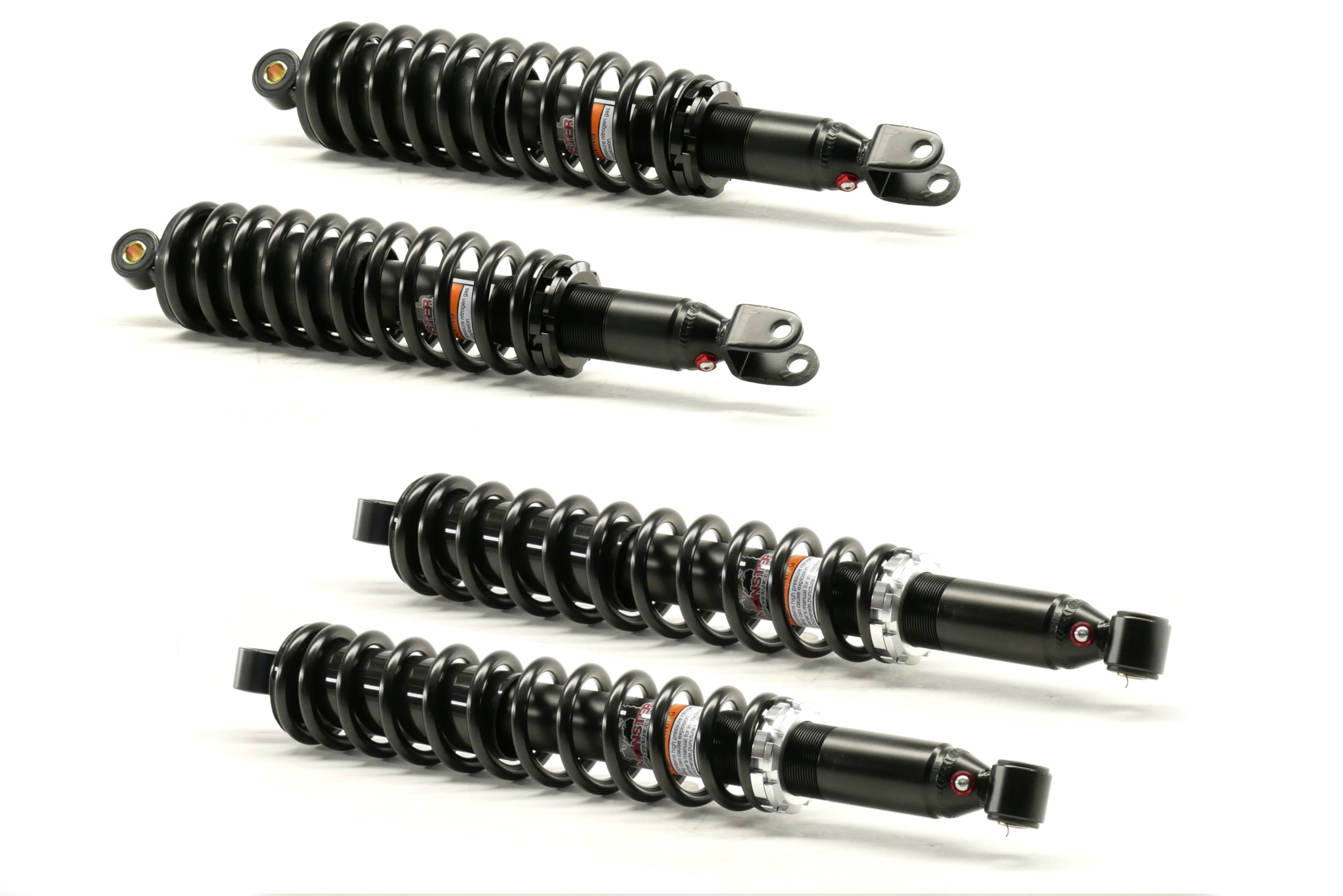 Monster Performance Full Shock Set for Honda Rincon 650 2003-2005, Front & Rear, Monotube, Responsive Handling, Quality Tested, Gas-charged, Anti-foam, Anti-shear, Adjustable