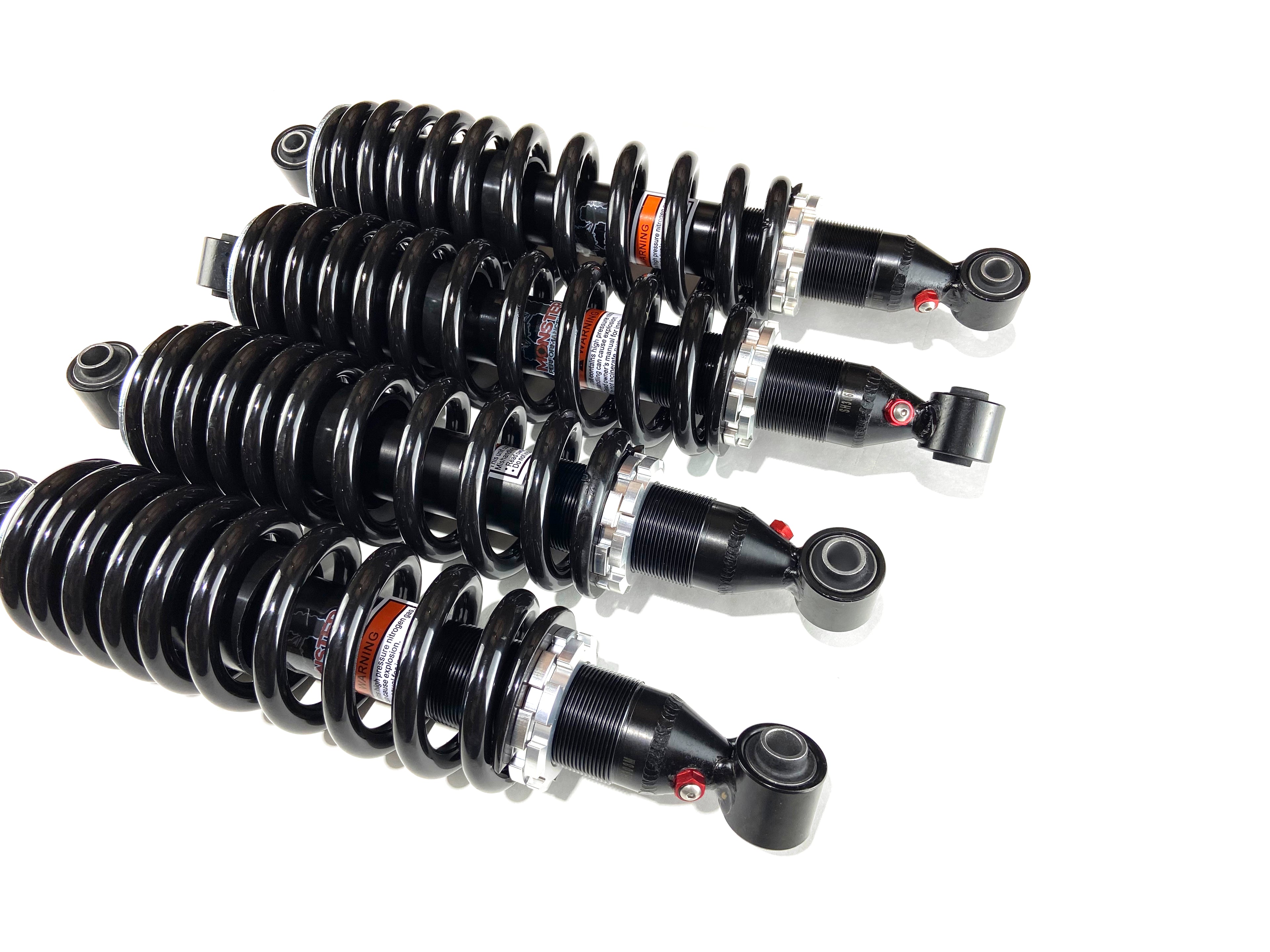Monster Performance Full Shock Set for Honda Pioneer 500 2017-2021, Front & Rear, Monotube, Dual-Rate, Responsive Handling, Quality Tested, Gas-charged, Anti-foam, Anti-shear, Adjustable 2