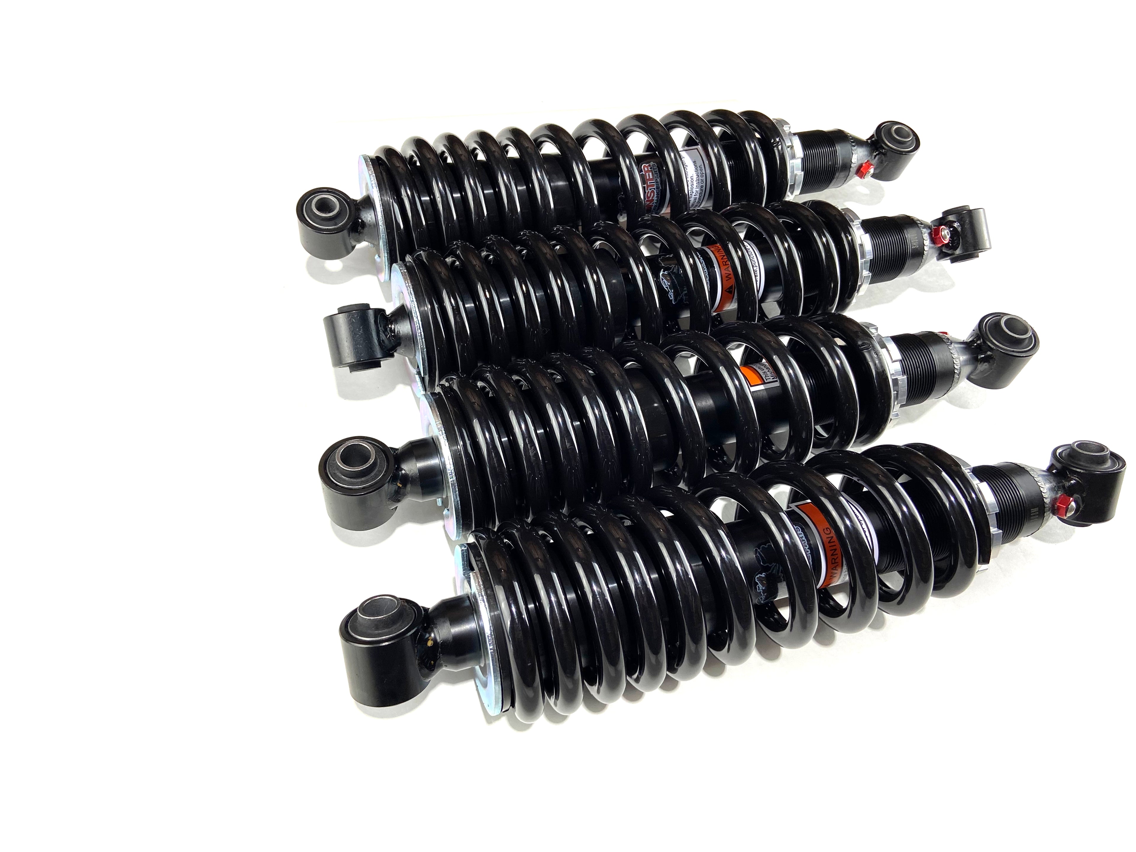 Monster Performance Full Shock Set for Honda Pioneer 500 2017-2021, Front & Rear, Monotube, Dual-Rate, Responsive Handling, Quality Tested, Gas-charged, Anti-foam, Anti-shear, Adjustable 3