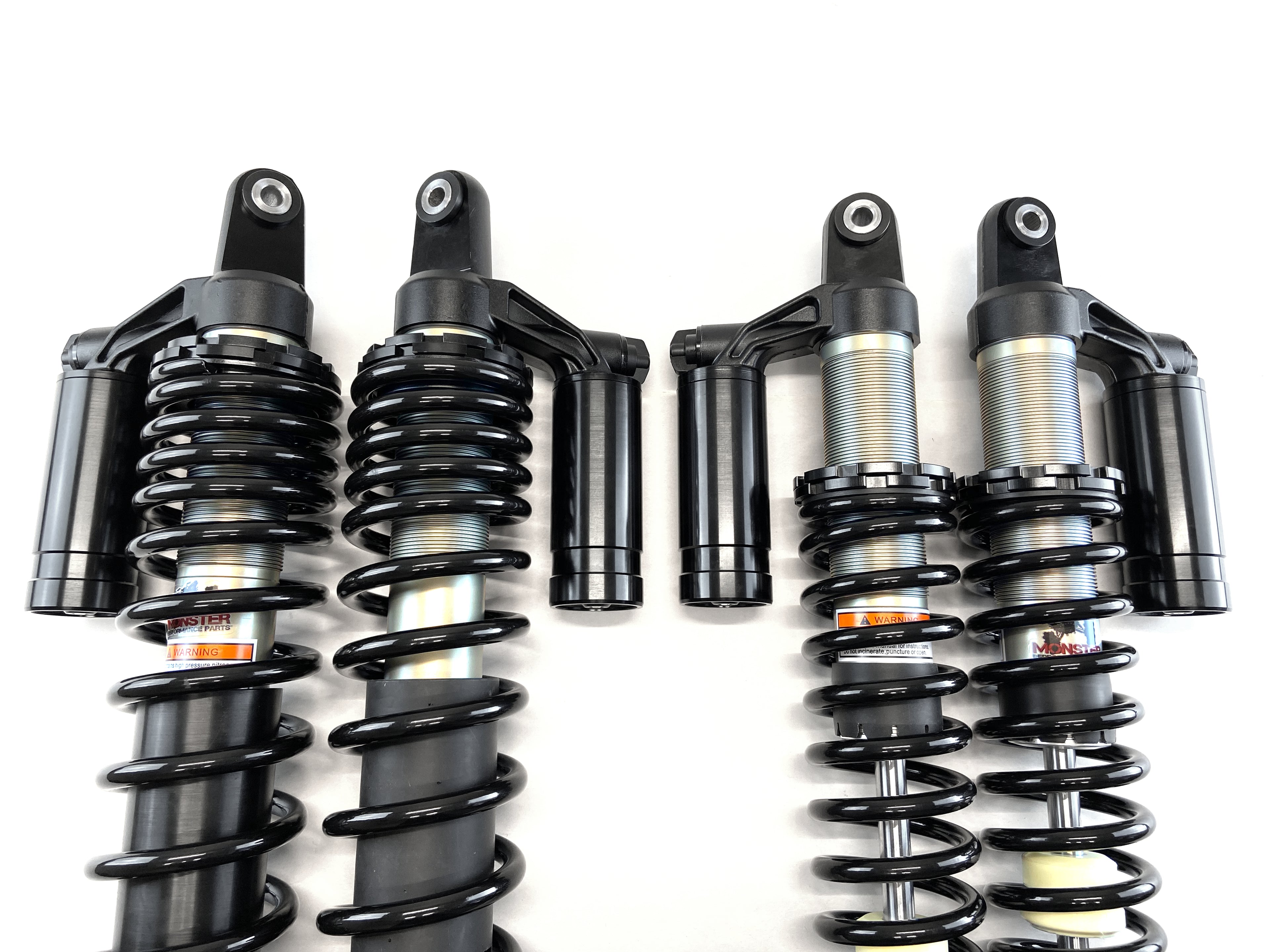 Monster Front Shocks for Honda 51400-HL4-AH1ZA, 52500-HL4-AH1ZA, 52400-HL4-AH1ZA, Pioneer 1000, Monotube, Responsive Handling, Quality Tested, Gas-charged, Anti-foam, Anti-shear, Adjustable 3