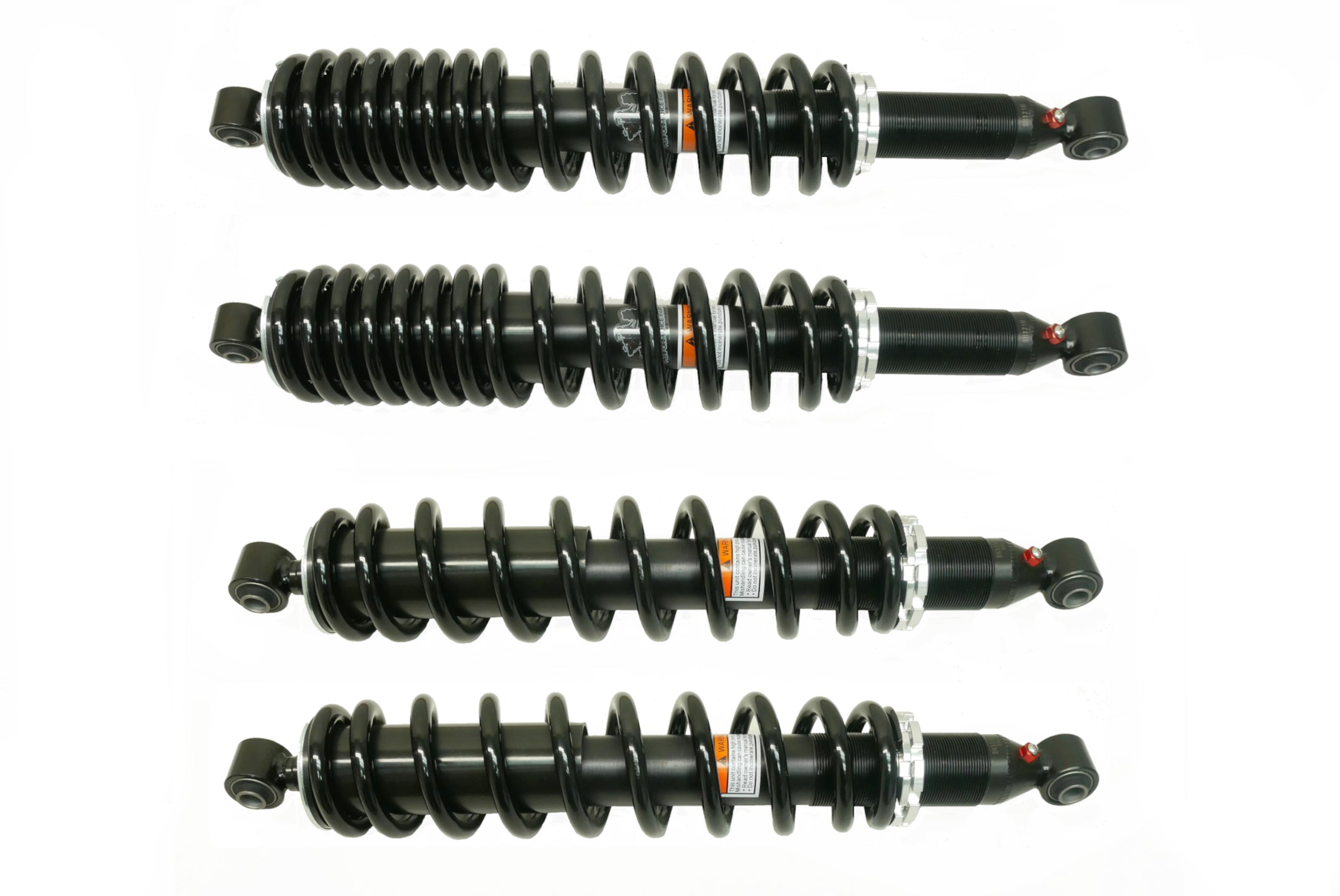 Monster Performance Full Shock Set for Honda Pioneer 700 & 700-4 2023-2024, Front & Rear, Monotube, Responsive Handling, Quality Tested, Gas-charged, Anti-foam, Anti-shear, Adjustable