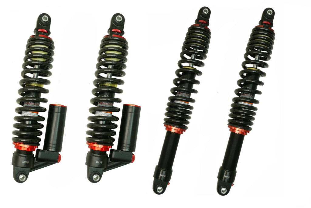 Monster Performance Full Shock Set for CFMOTO 5BWA-050500-10000, 5BWA-060500-10001, Front & Rear, ZFORCE 500 800, Monotube, Quality Tested, Gas-charged, Anti-foam, Anti-shear, Adjustable