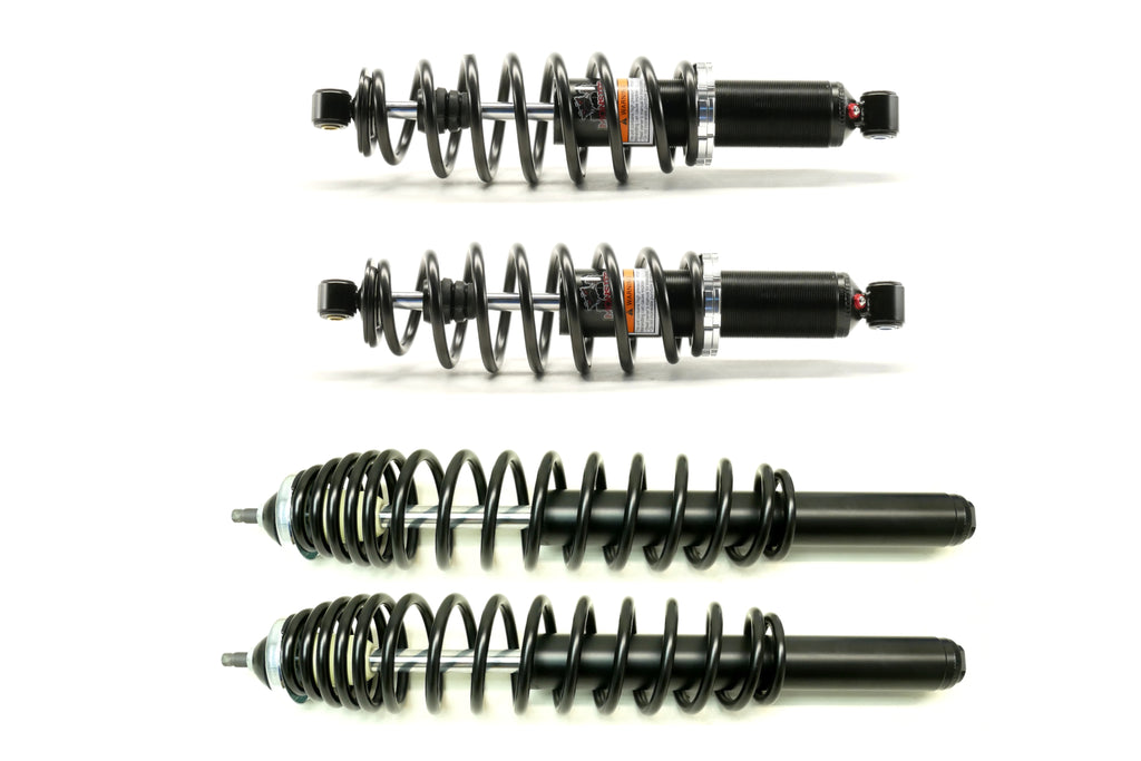 Monster Performance Full Shock Set for Polaris 7041762, 7043100, Front & Rear, Sportsman & Hawkeye, Monotube, Responsive Handling, Quality Tested, Gas-charged, Anti-foam, Anti-shear, Adjustable 1