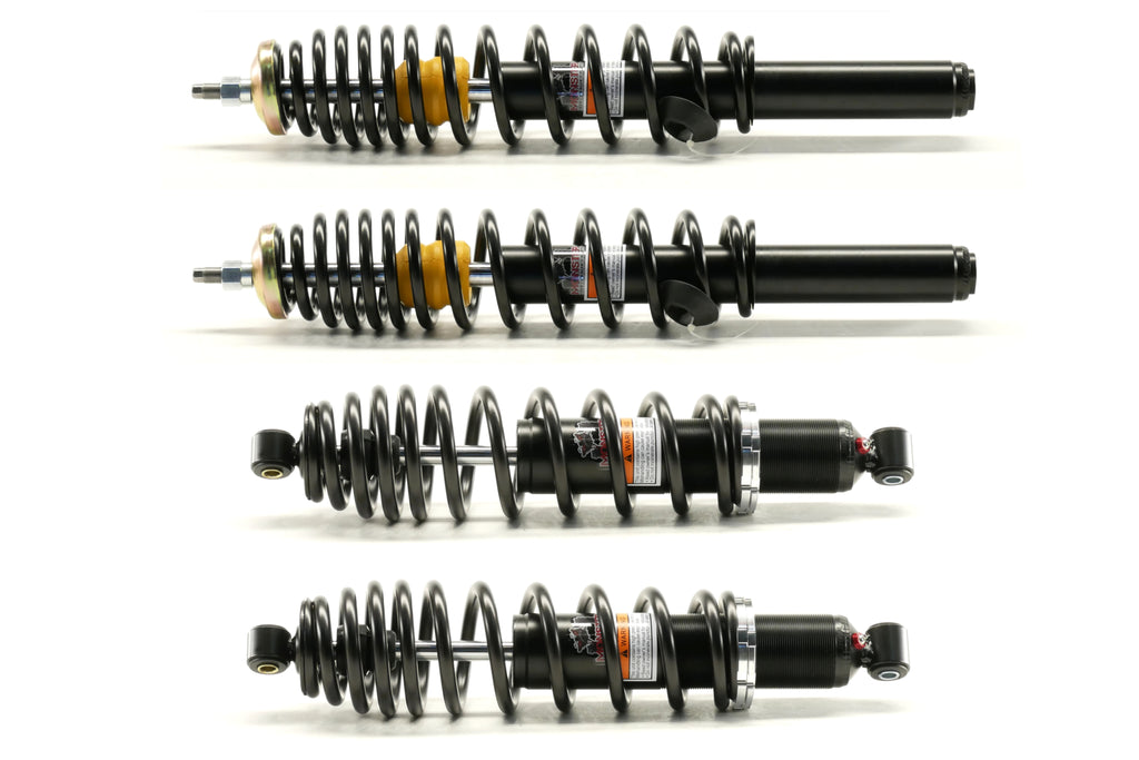 Monster Performance Full Shock Set for Polaris 7044149, 7044139, Front & Rear, Ranger 400 500 570 800, Monotube, Responsive Handling, Quality Tested, Gas-charged, Anti-foam, Anti-shear, Adjustable