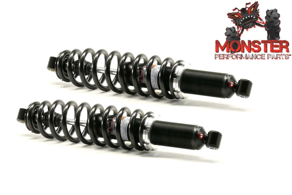 Monster Performance Full Shock Set for Polaris 7043755, 7043753, Front & Rear, Monotube, Responsive Handling, Quality Tested, Gas-charged, Anti-foam, Anti-shear, Adjustable 2