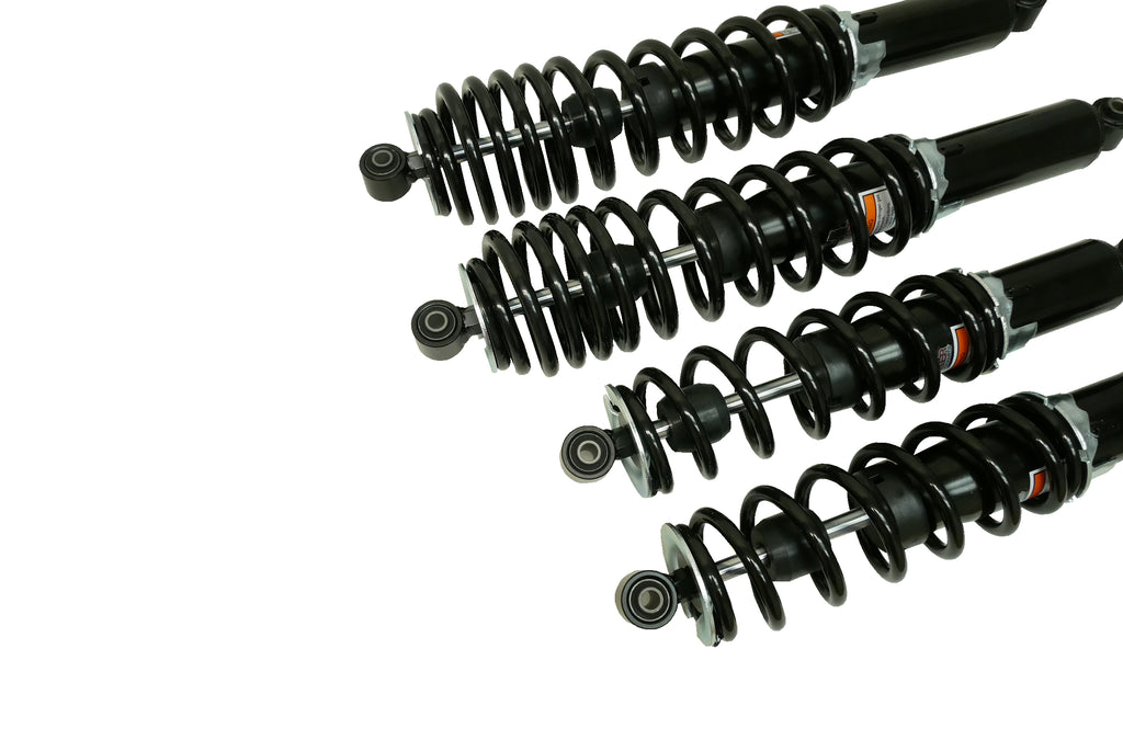 Monster Performance Full Shock Set for Polaris 7043464, 7043463, Front & Rear, Monotube, Responsive Handling, Quality Tested, Gas-charged, Anti-foam, Anti-shear, Adjustable 3
