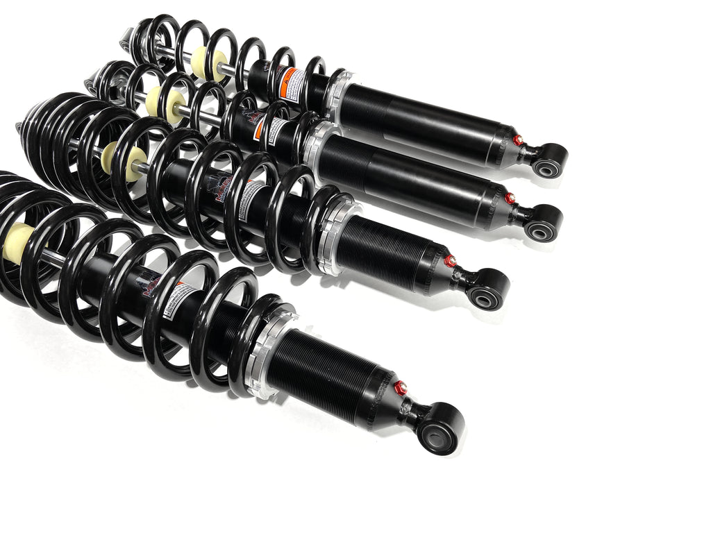 Monster Performance Full Shock Set for Polaris 7044628, 7044629, Front & Rear, Monotube, Responsive Handling, Quality Tested, Gas-charged, Anti-foam, Anti-shear, Adjustable 2