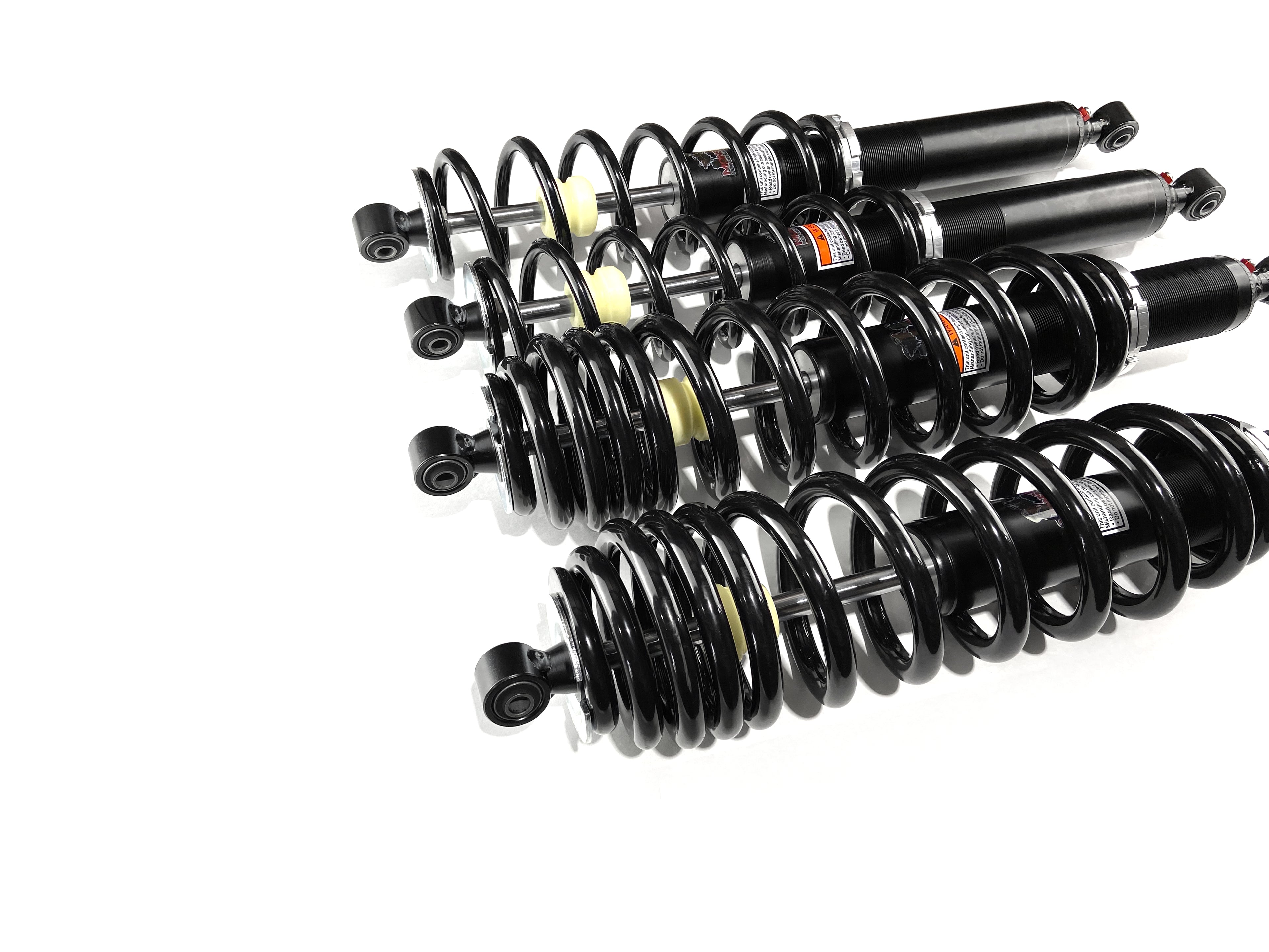 Monster Performance Full Shock Set for Polaris 7044628, 7044629, Front & Rear, Monotube, Responsive Handling, Quality Tested, Gas-charged, Anti-foam, Anti-shear, Adjustable 3
