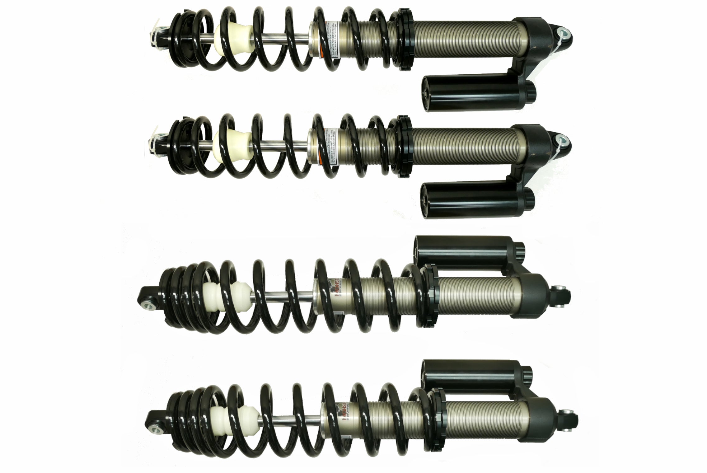 Monster Performance Full Shock Set for Polaris 7044903, 7044904, 7044905, 7044906, RZR S 900 1000 Trail, Precision Made, Quality Tested, Monotube, Gas-charged, Adjustable, Anti-foam, Anti-shear 1