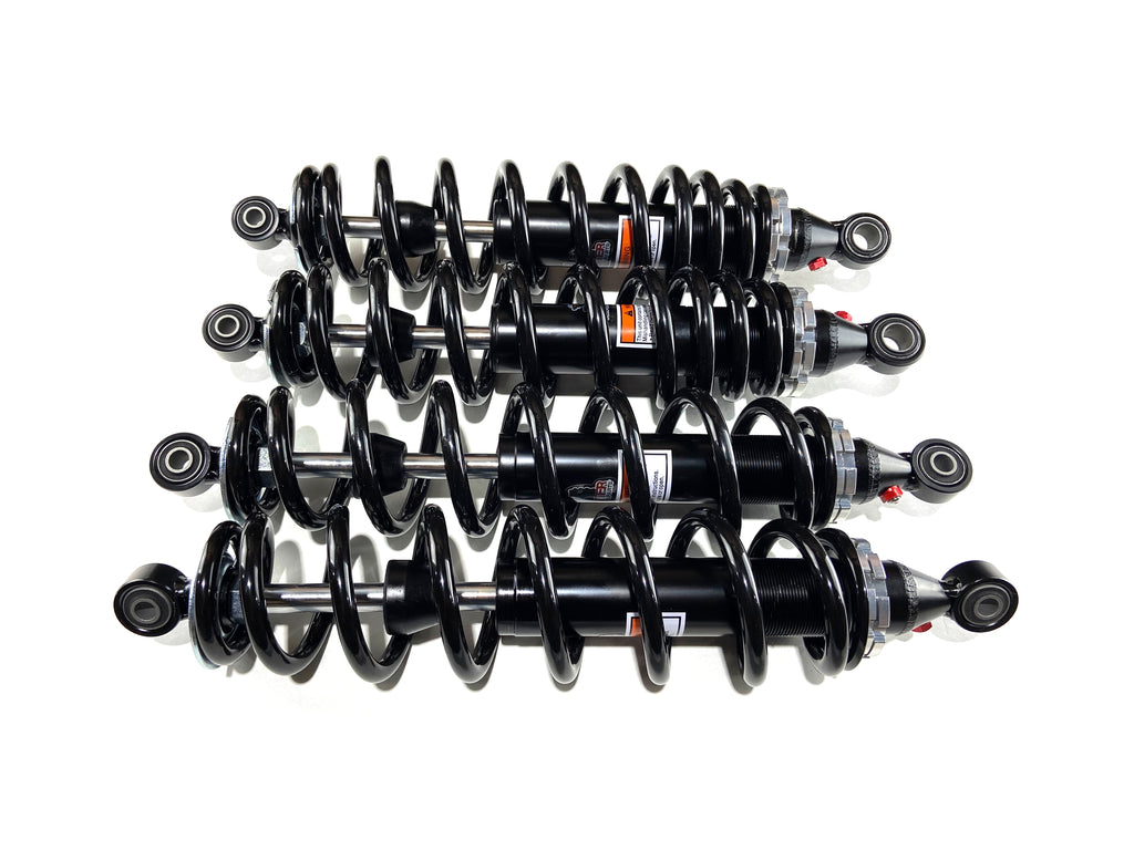 Monster Performance Full Shock Set for Arctic Cat 0403-188, 0404-158, Front & Rear, Monotube, Responsive Handling, Optimal Damping, Quality Tested, Gas-charged, Anti-foam, Anti-shear, Adjustable