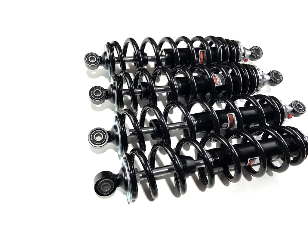 Monster Performance Full Shock Set for Arctic Cat 0403-188, 0404-158, Front & Rear, Monotube, Responsive Handling, Optimal Damping, Quality Tested, Gas-charged, Anti-foam, Anti-shear, Adjustable 3
