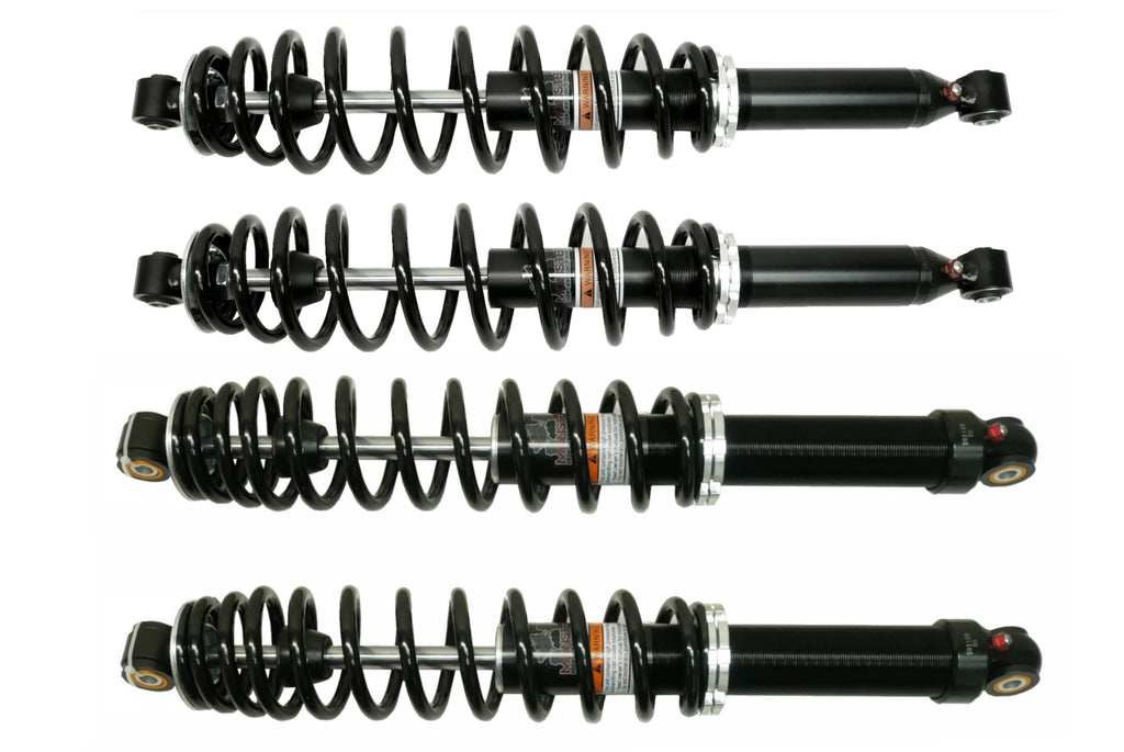 Monster Performance Full Shock Set for Can-Am 706201170, 706001904, Front & Rear, Monotube, Responsive Handling, Quality Tested, Gas-charged, Anti-foam, Anti-shear, Adjustable 1