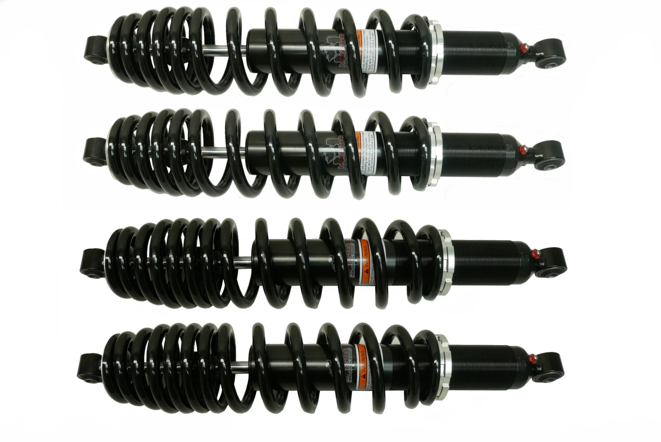 Monster Performance Full Shock Set for Can-Am 706203374, 706002853, Monotube, Responsive Handling, Quality Tested, Gas-charged, Anti-foam, Anti-shear, Adjustable 1