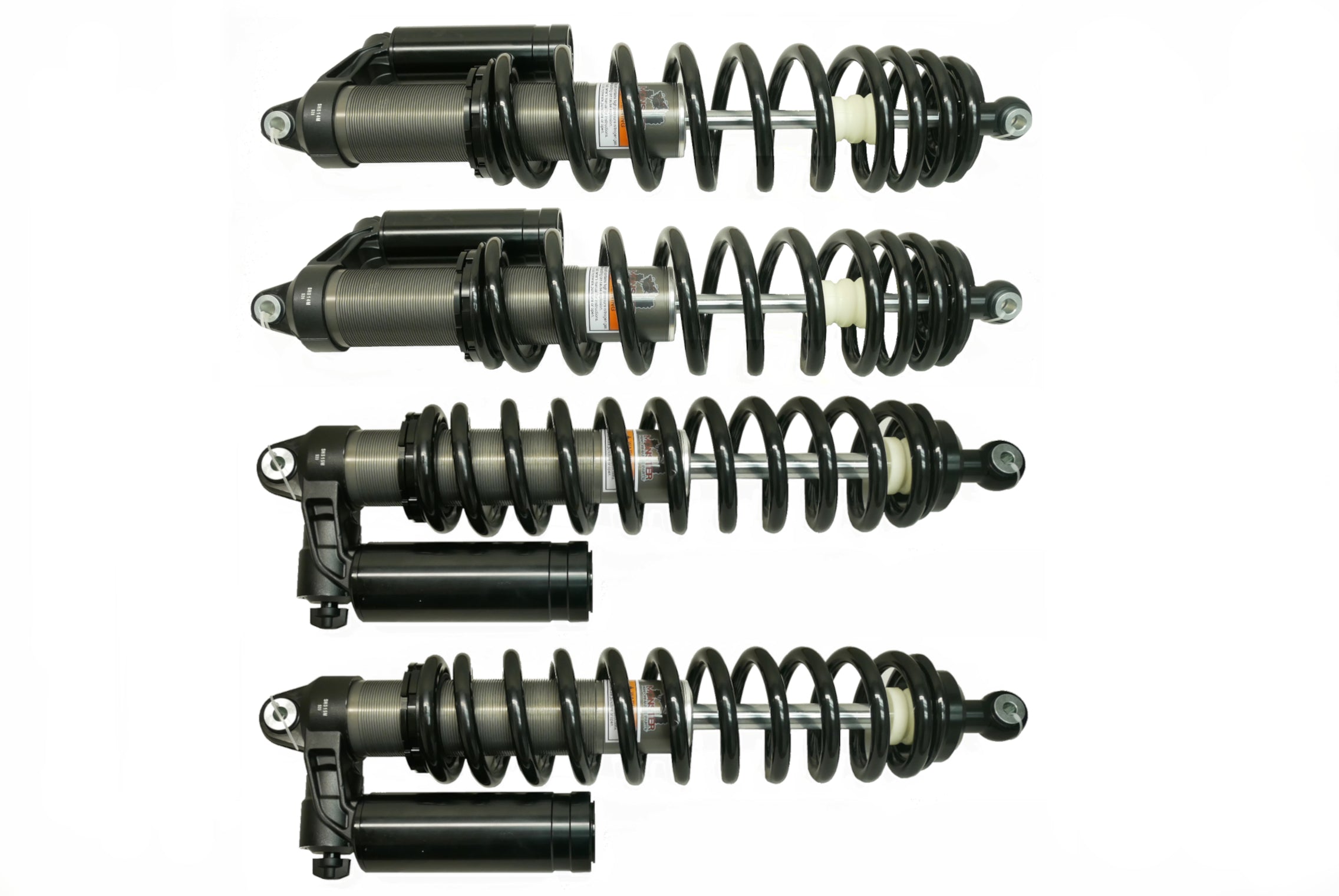 Monster Performance Full Shock Set for Can-Am 706203352, 706203353, Front & Rear, Monotube, Quality Tested, Gas-charged, Anti-foam, Anti-shear, Adjustable 1