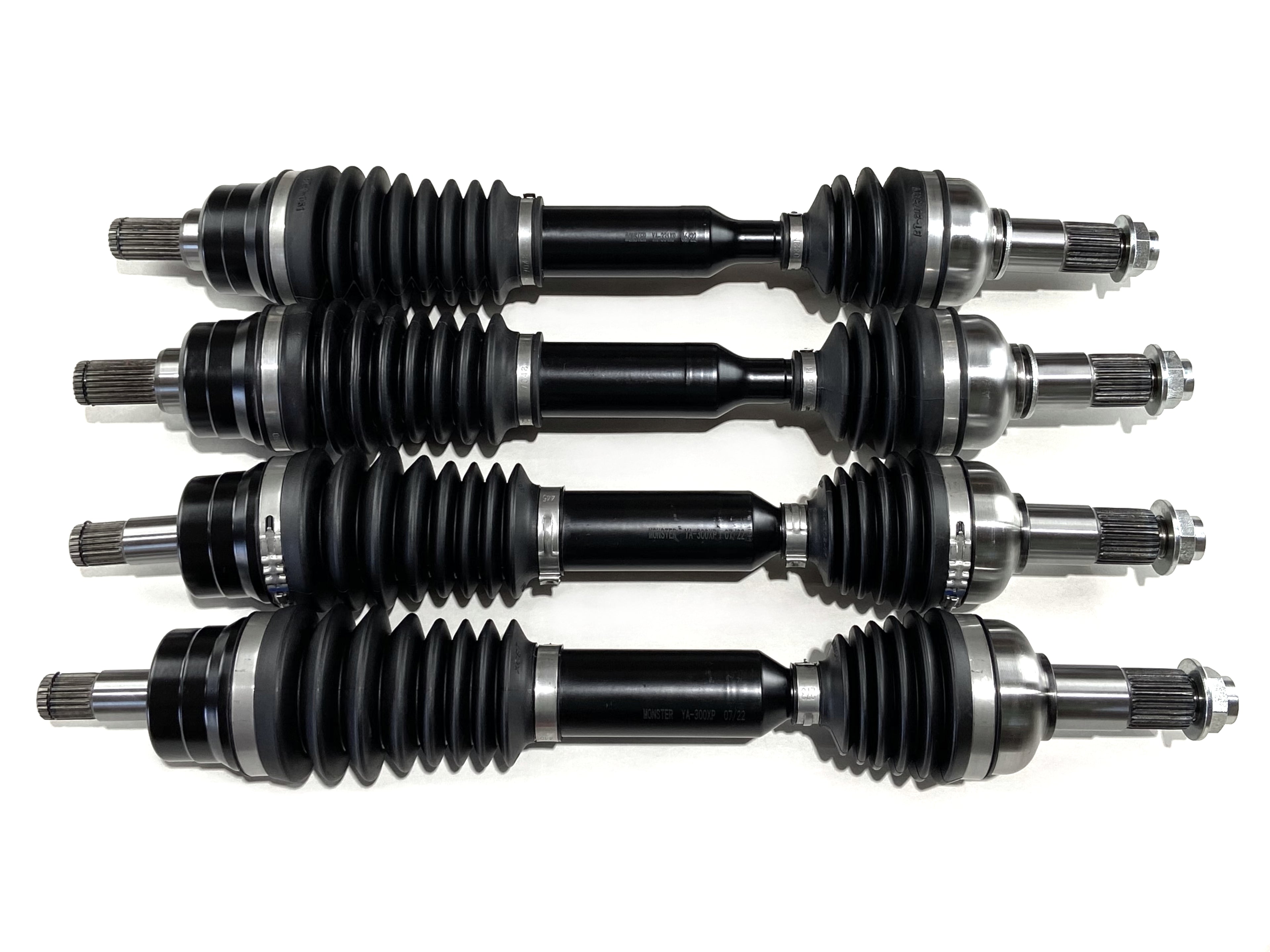 Monster XP Series Full CV Axle Set for Yamaha 28P-2510J-02-00, 28P-2530V-10-00, Front & Rear, Telescoping, Built Tough, 4340 Chromoly Steel, Direct Fit, Factory Length with 4" of Travel 1