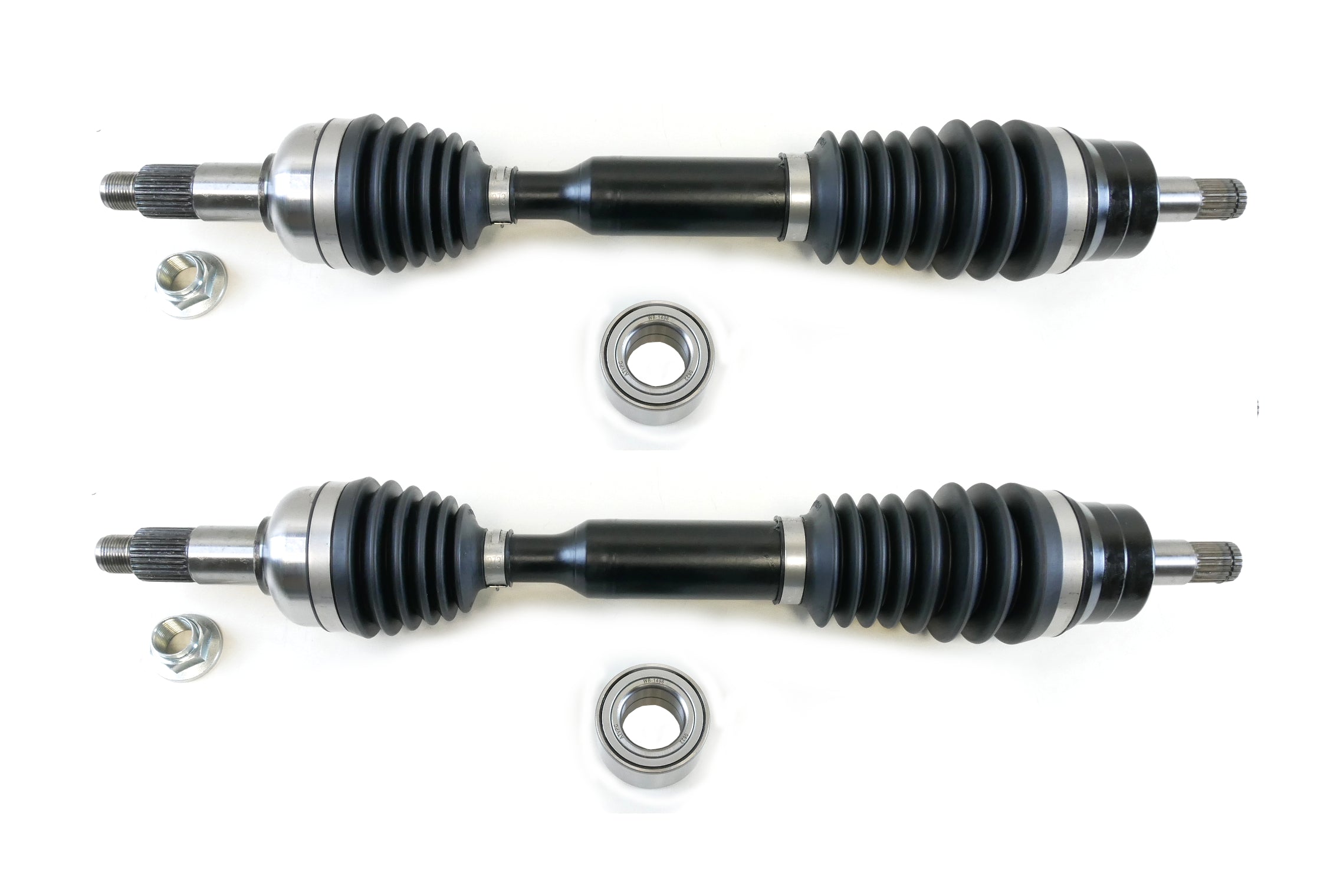 Monster XP Series Front CV Axles & Brgs for Yamaha Grizzly 700 2014-2015, Left & Right, Telescoping, Built Tough, 4340 Chromoly Steel, Direct Fit, Factory Length with 4" of Travel